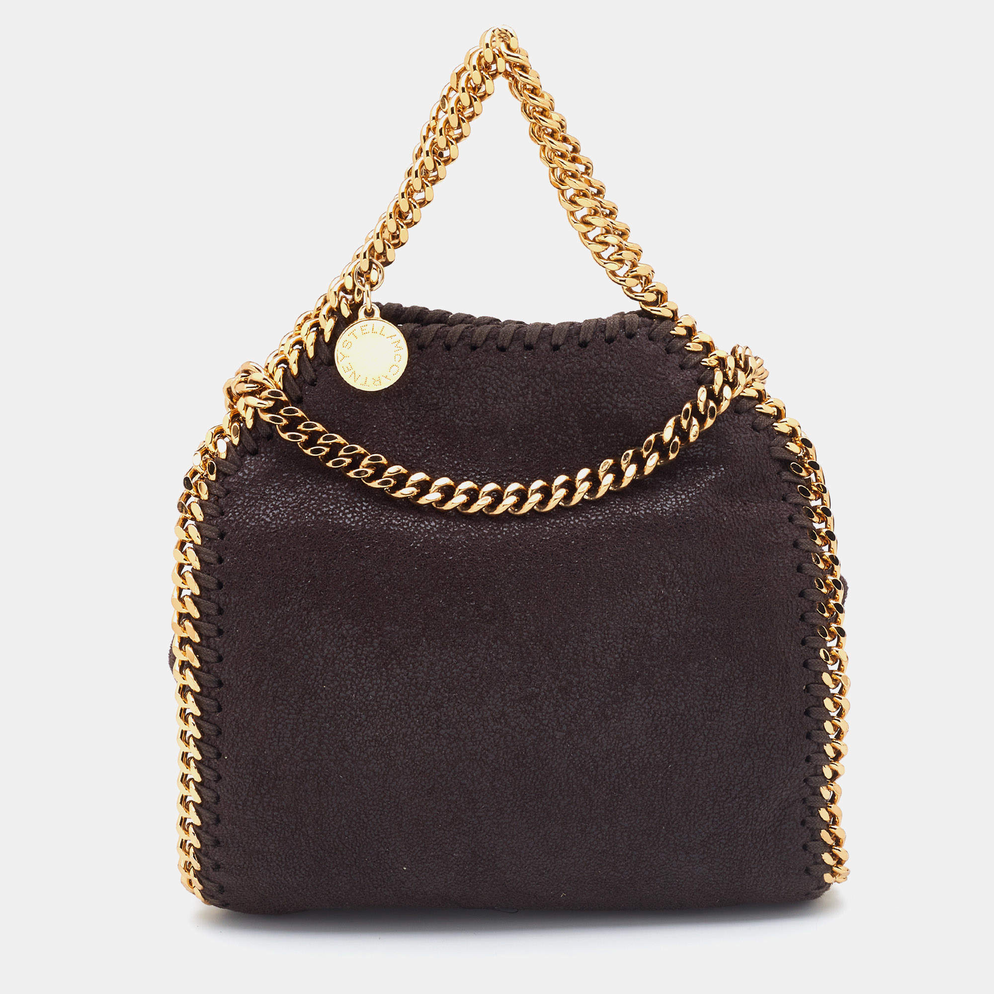 Stella McCartney Brown Faux Suede Tiny Falabella Tote