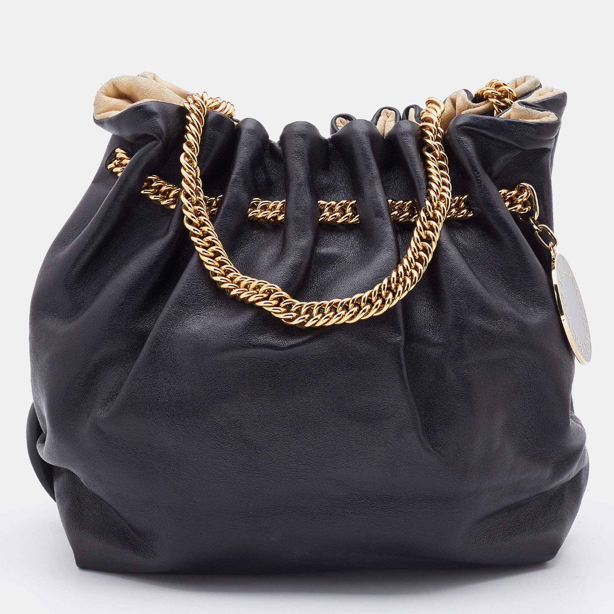 Stella McCartney Black Faux Leather Noma Bucket Bag