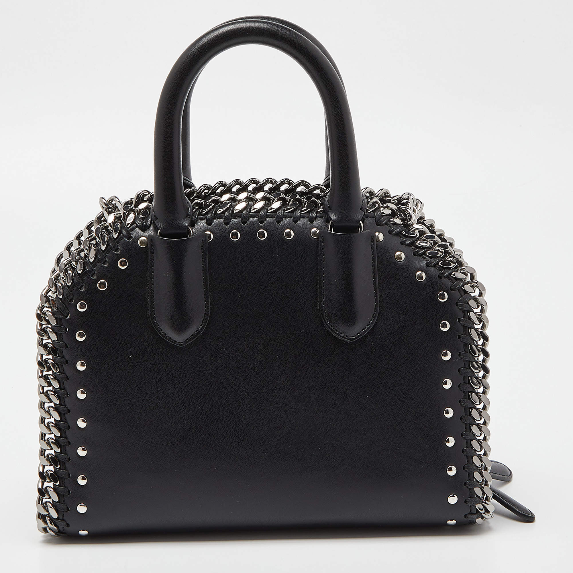 STELLA MCCARTNEY: bag in tweed and synthetic leather - Black