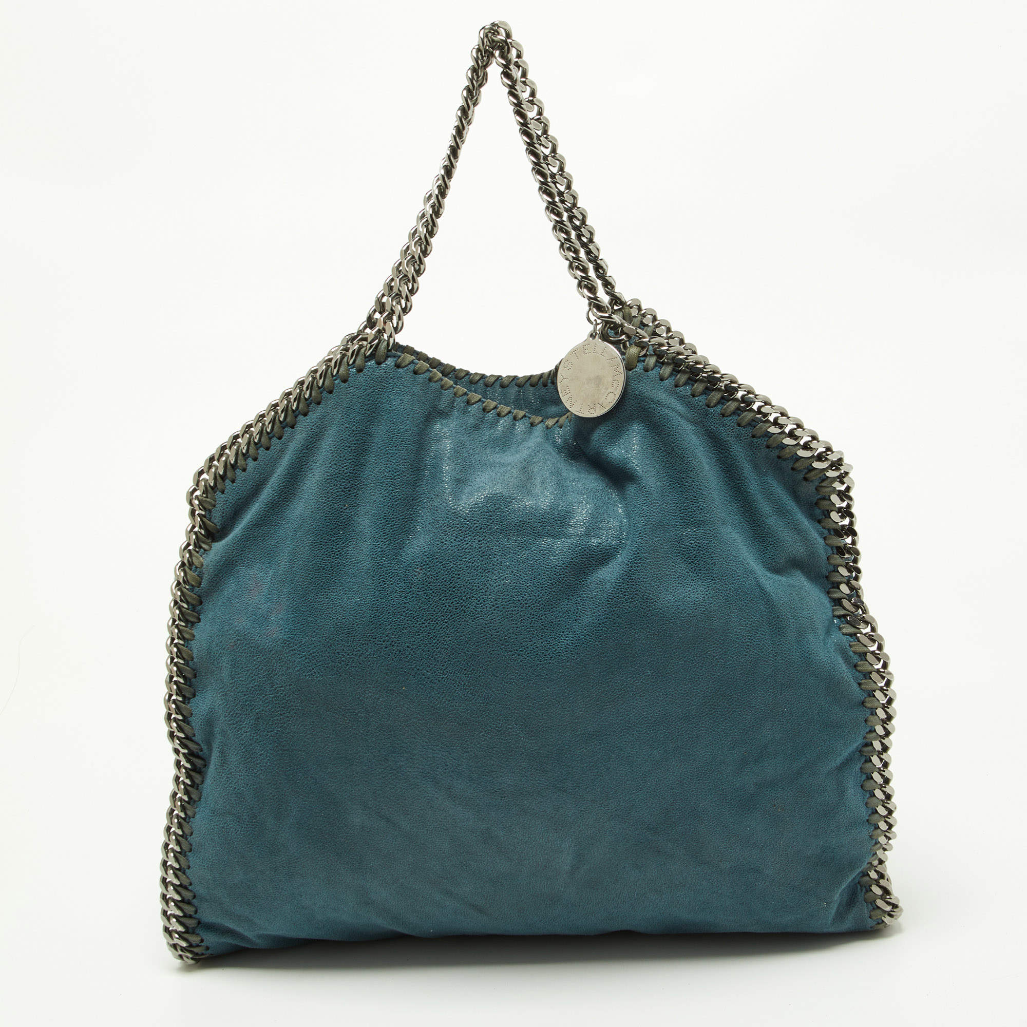 Pre Owned Stella McCartney Blue Faux Leather Small Falabella Tote