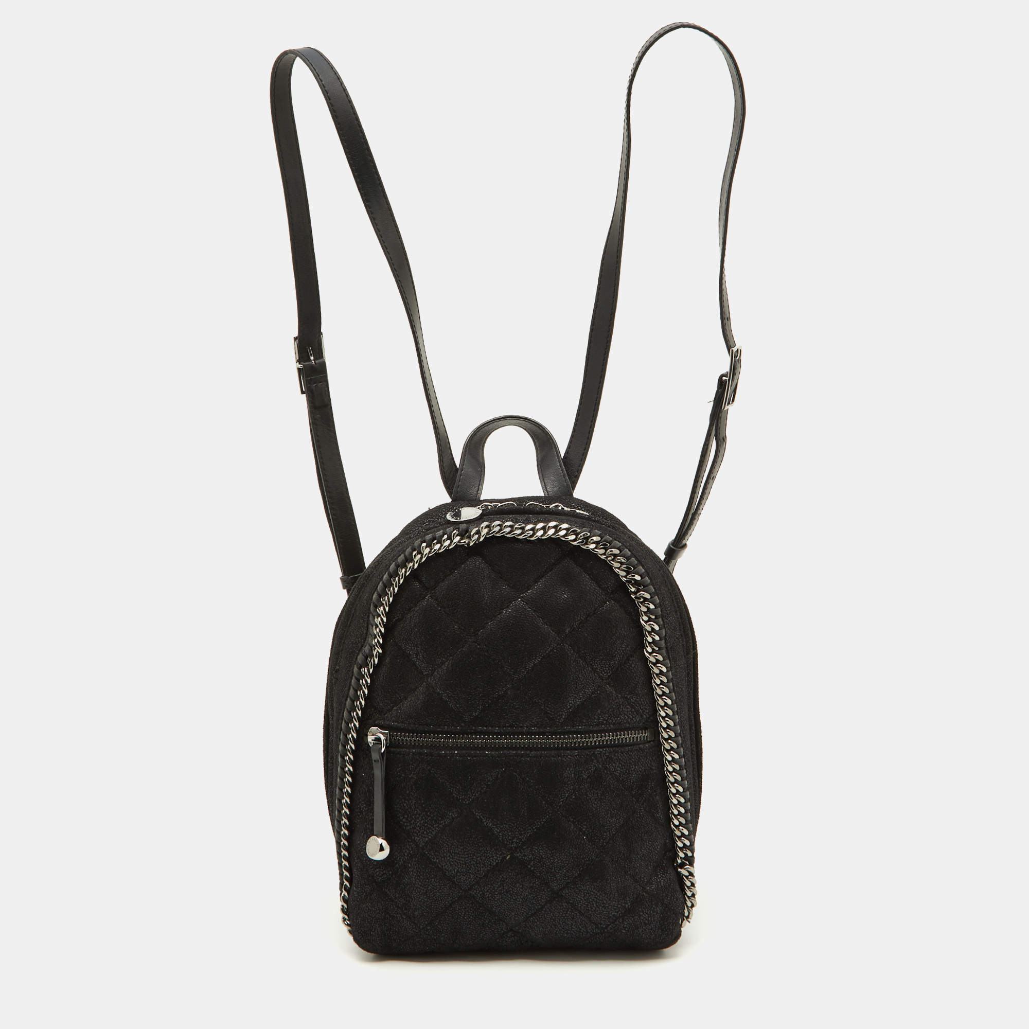 Pre Owned Stella McCartney Black Faux Suede Falabella Backpack