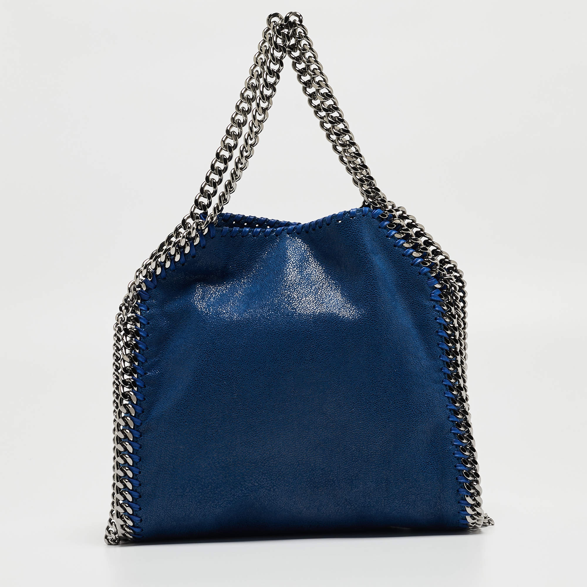 Pre Owned Stella McCartney Blue Faux Suede Mini Falabella Tote