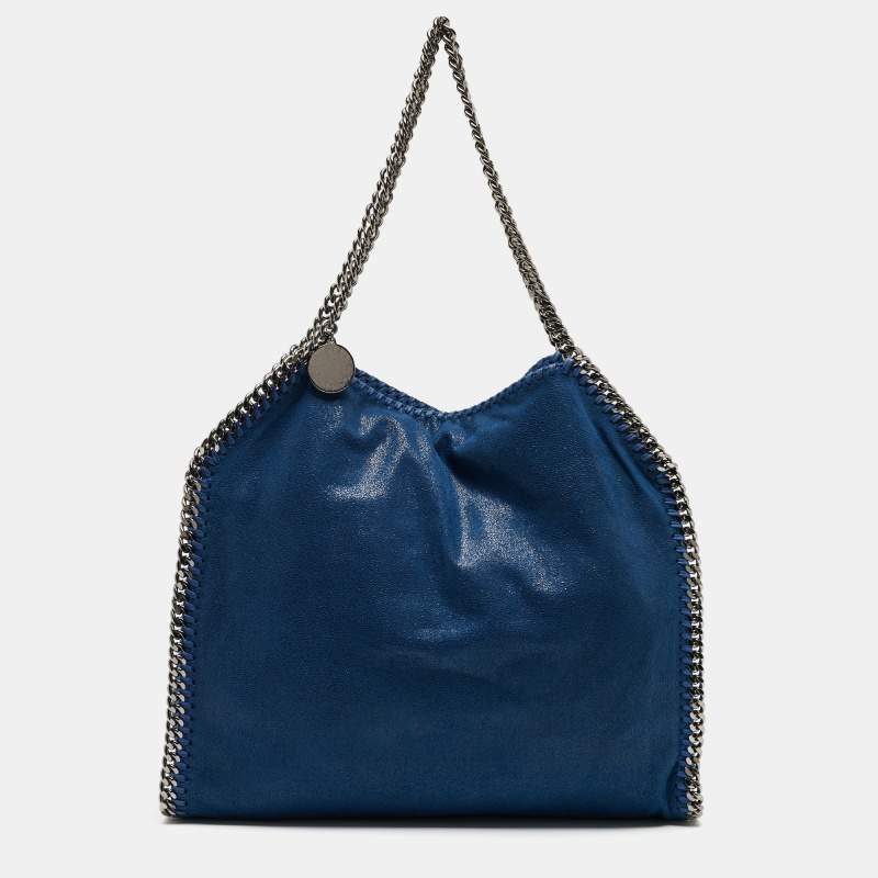 Pre Owned Stella McCartney Blue Faux Suede Small Falabella Tote
