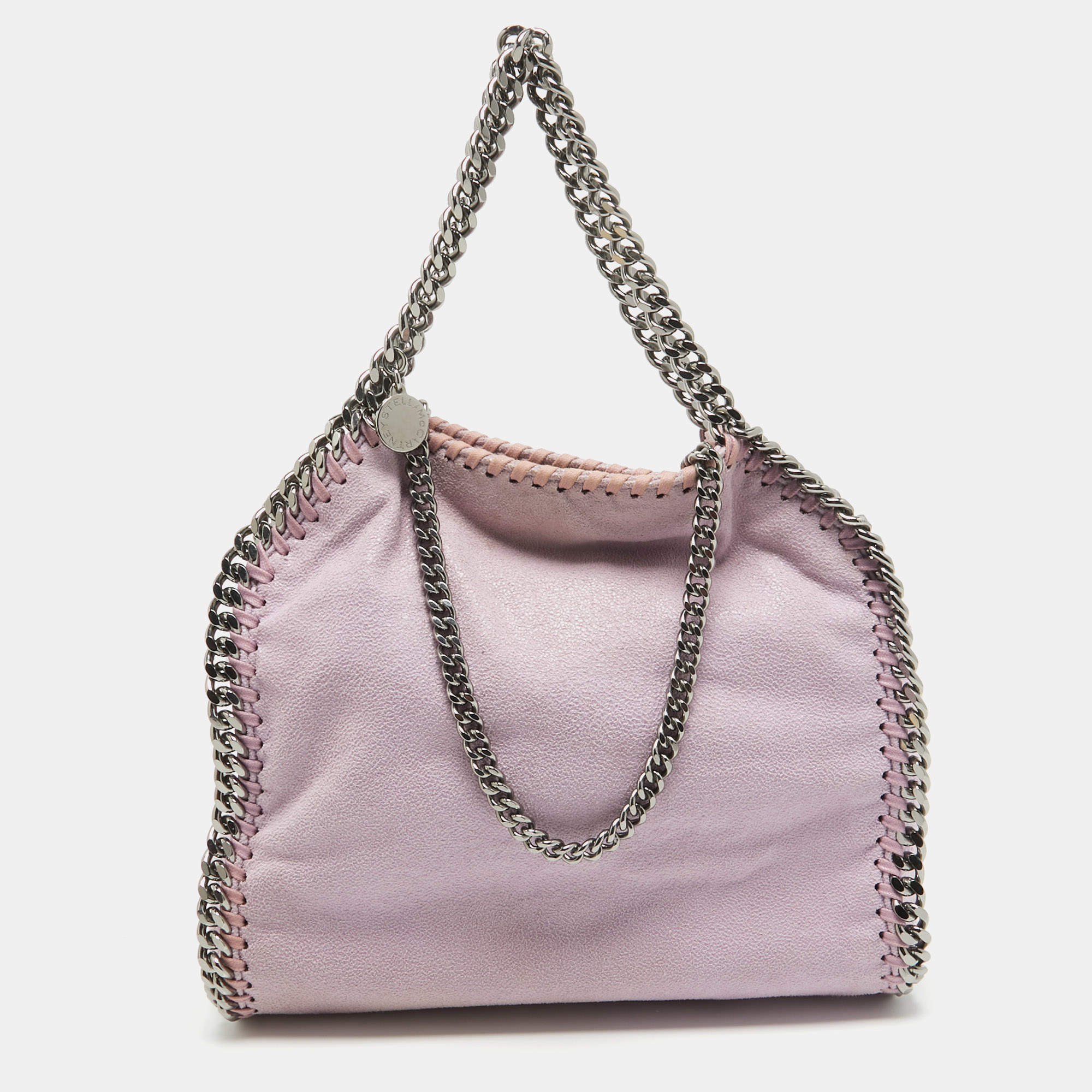 Pre Owned Stella McCartney Lilac Faux Leather Mini Falabella Tote