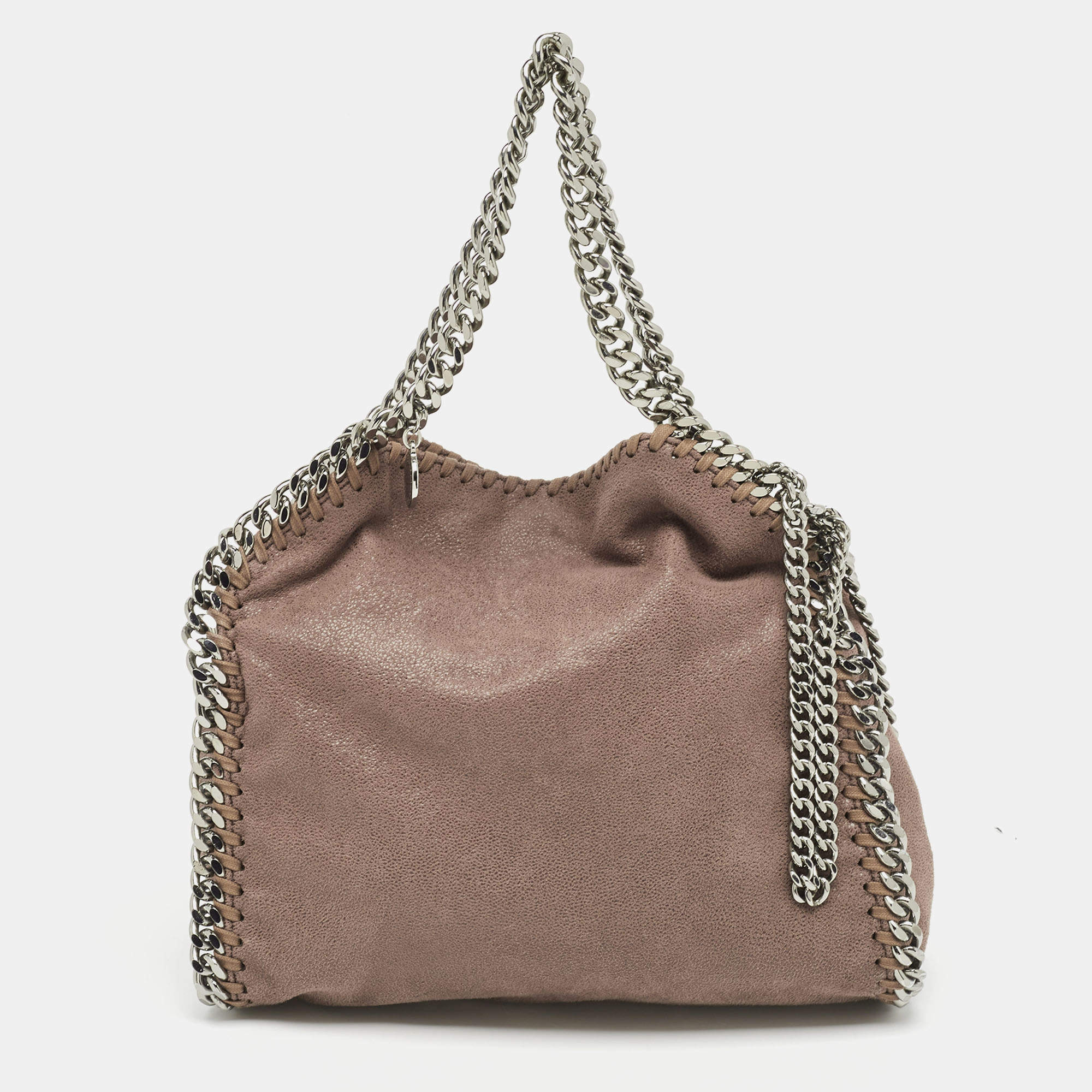 Pre Owned Stella McCartney Brown Faux Suede Mini Falabella Tote