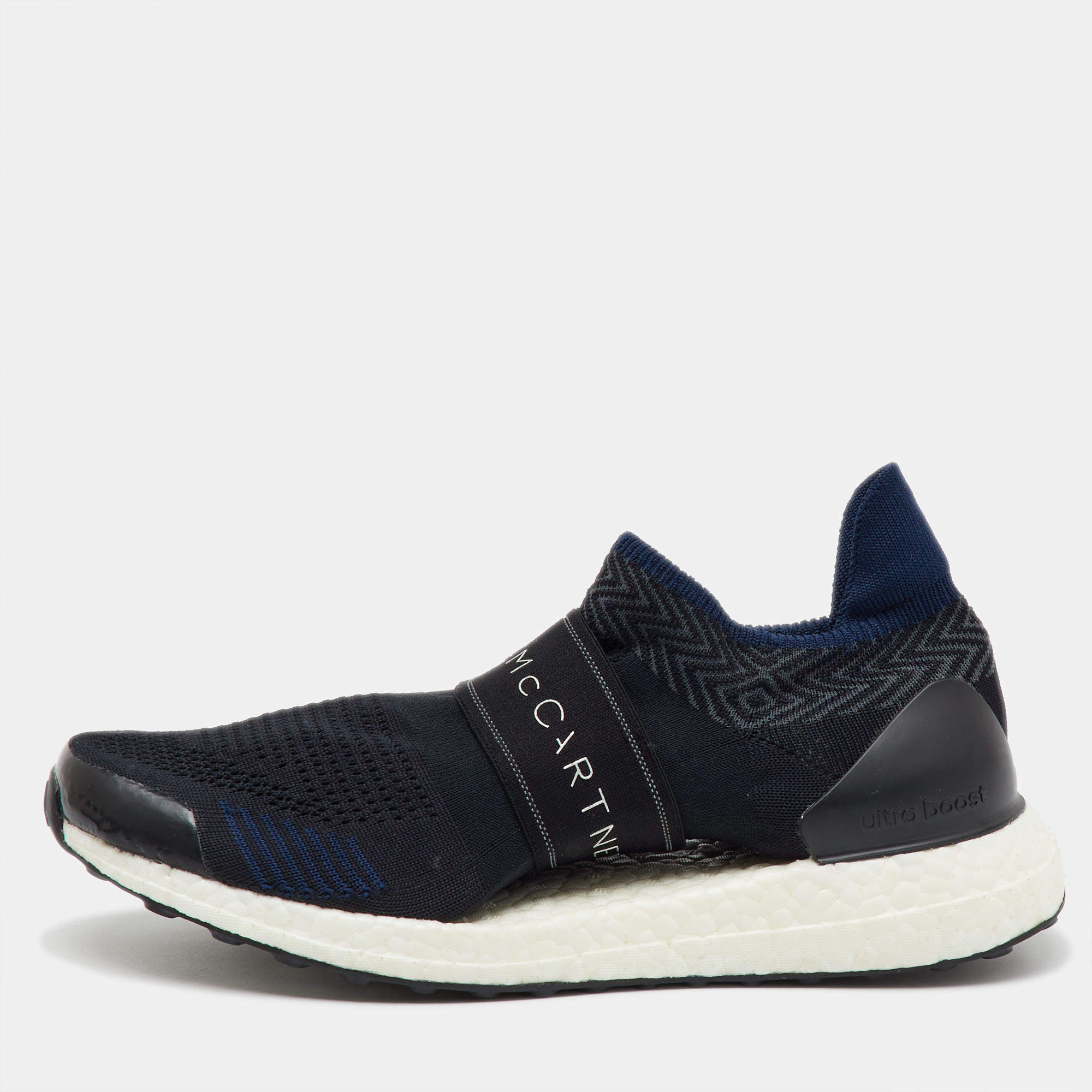 Stella McCartney x Adidas Black Knit Fabric Ultraboost X 3D Slip On Sneakers Size 37 1/3
