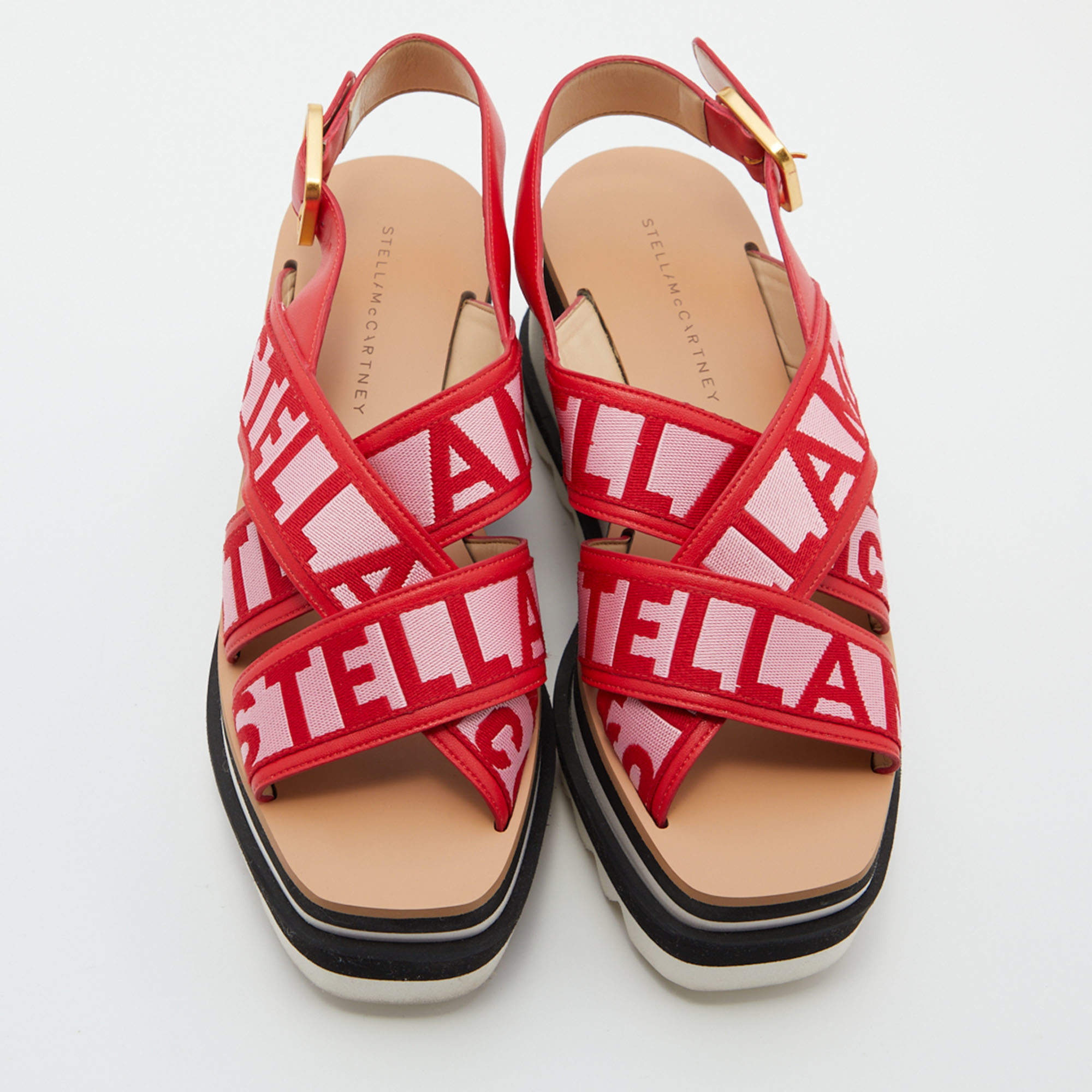 Stella McCartney Red/Pink Striped Fabric Platform Sandals Size 37 Stella  McCartney | TLC