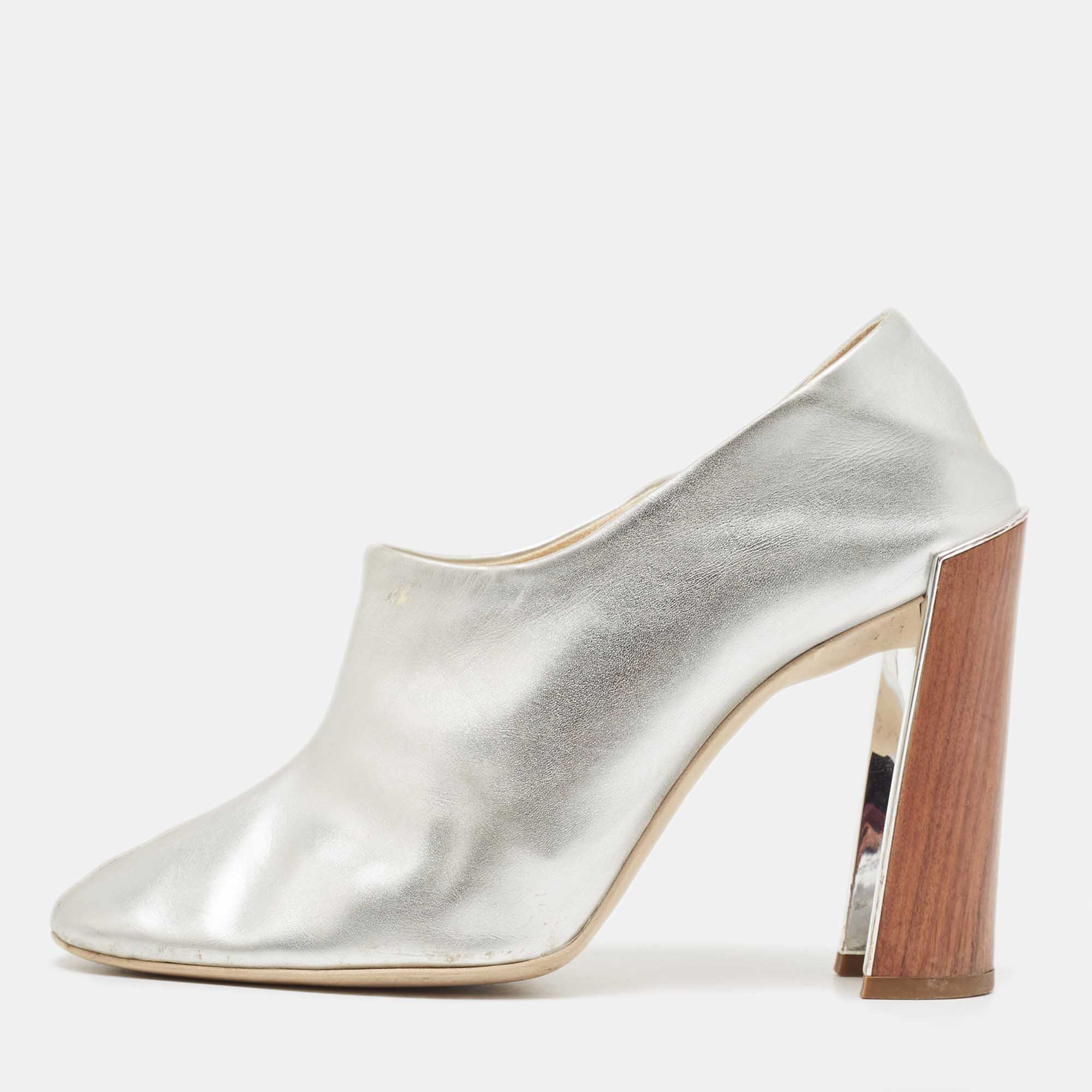 Stella McCartney Silver Faux Leather Pumps Size 37