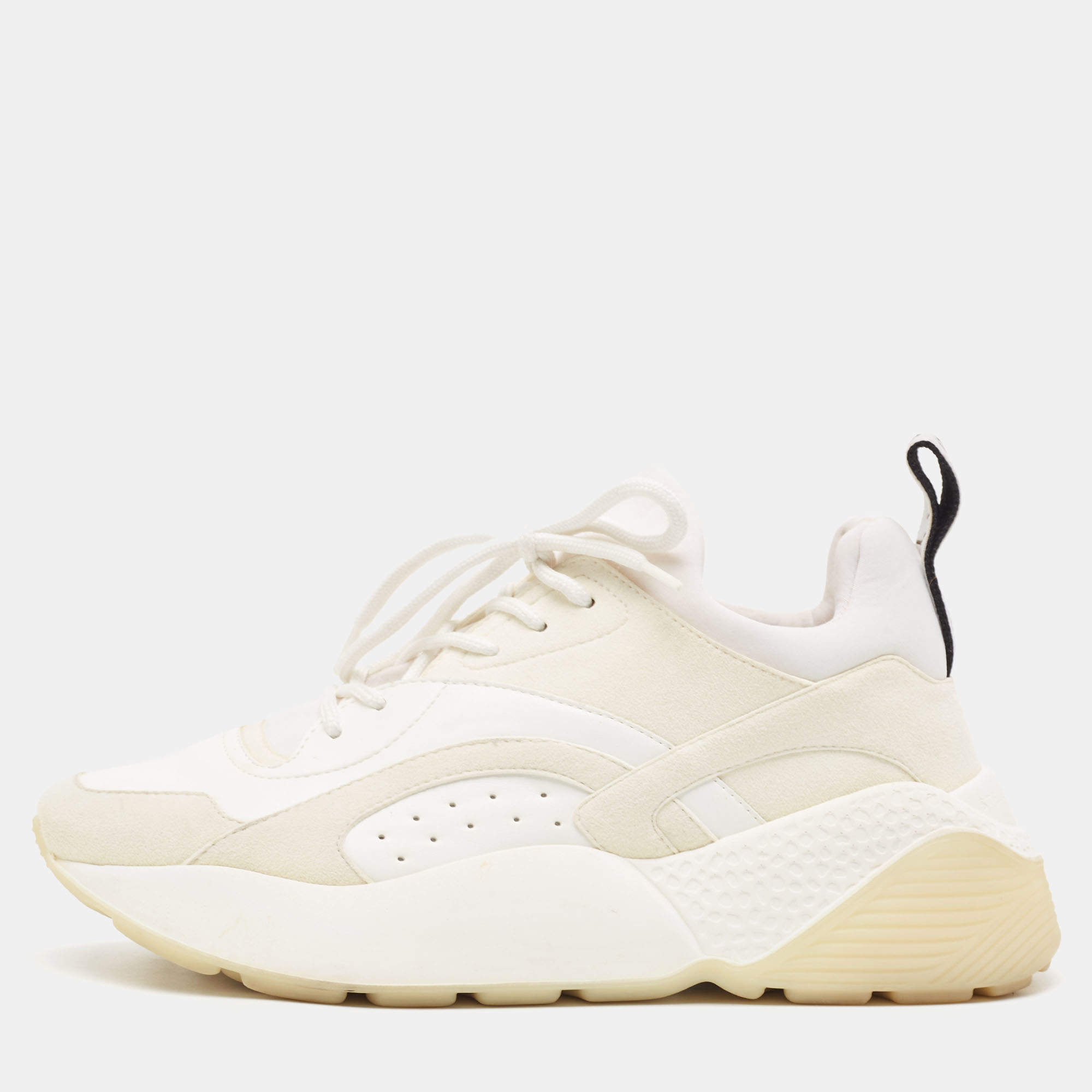 Pre Owned Stella McCartney Two Tone Faux Leather and Faux Suede Eclypse Sneakers Size 40