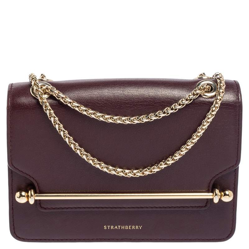 Strathberry Mini East/West Leather Bag - Brown