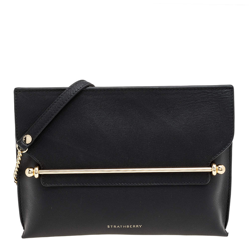 Pre Owned Strathberry Black Leather Stylist Shoulder Bag