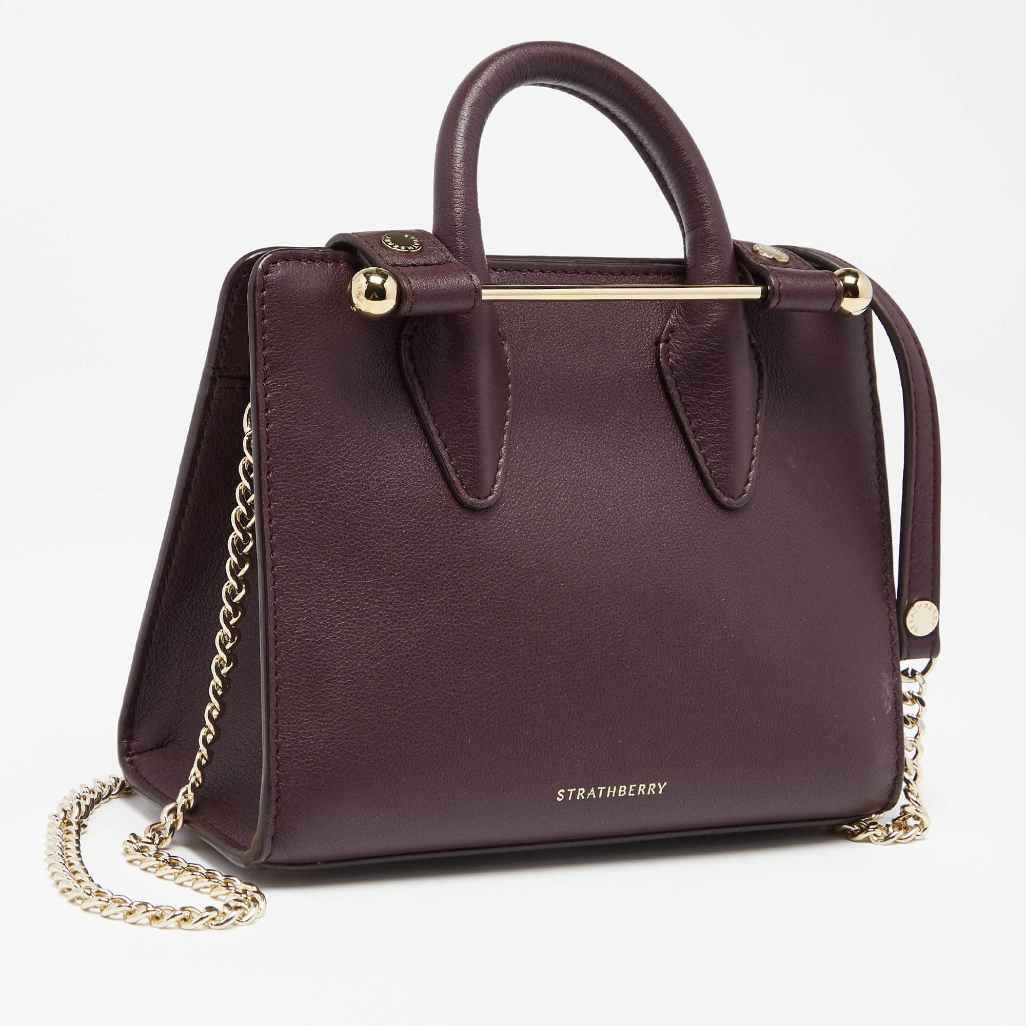 Shop Strathberry The Strathberry Midi Croc-Embossed Leather Tote