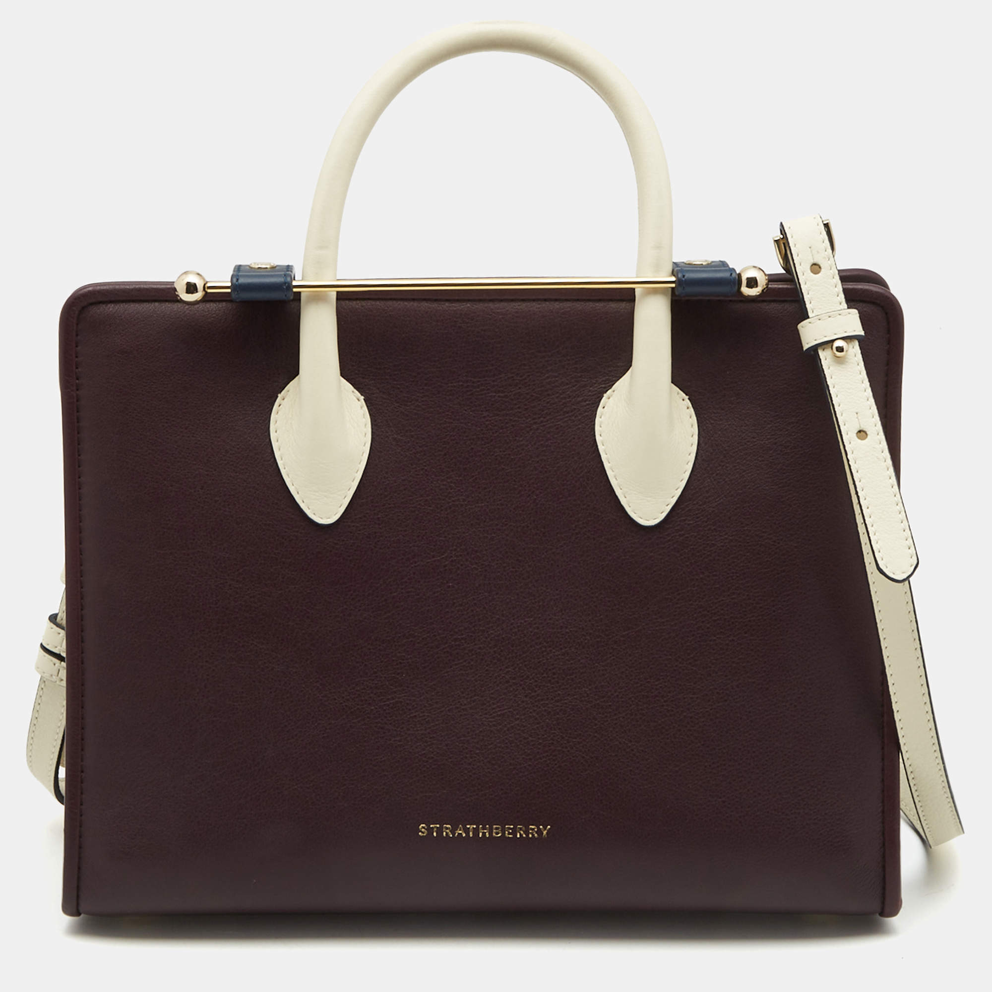 Strathberry Tri Color Leather Midi Tote Strathberry