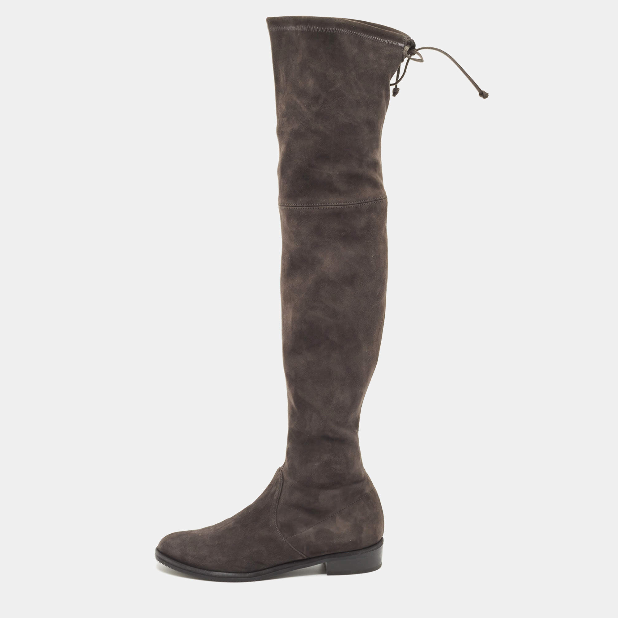 Stuart Weitzman Dark Grey Suede Lowland Over The Knee Boots Size 38