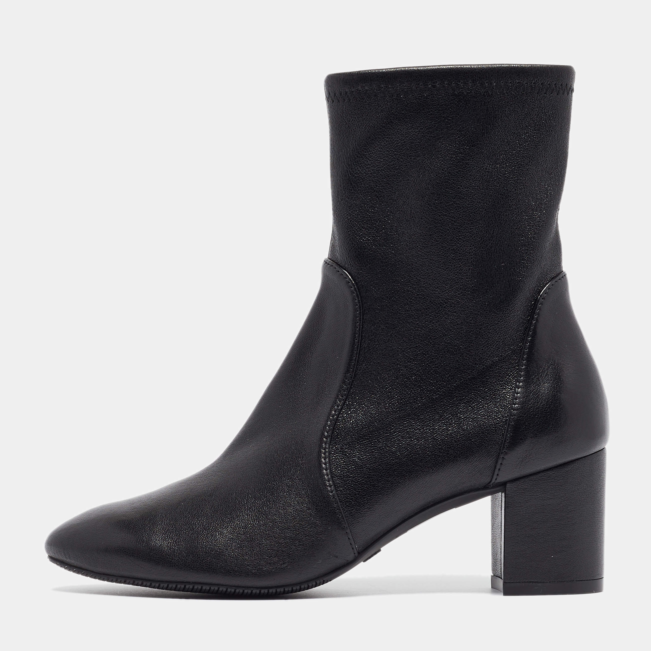 Stuart Weitzman Black Leather Ankle Boots Size 36