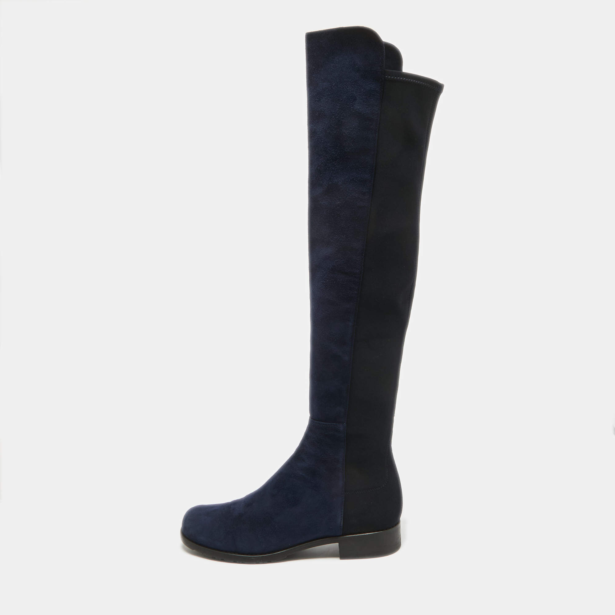 Stuart Weitzman Navy Blue Suede Knee Length Boots Size 38