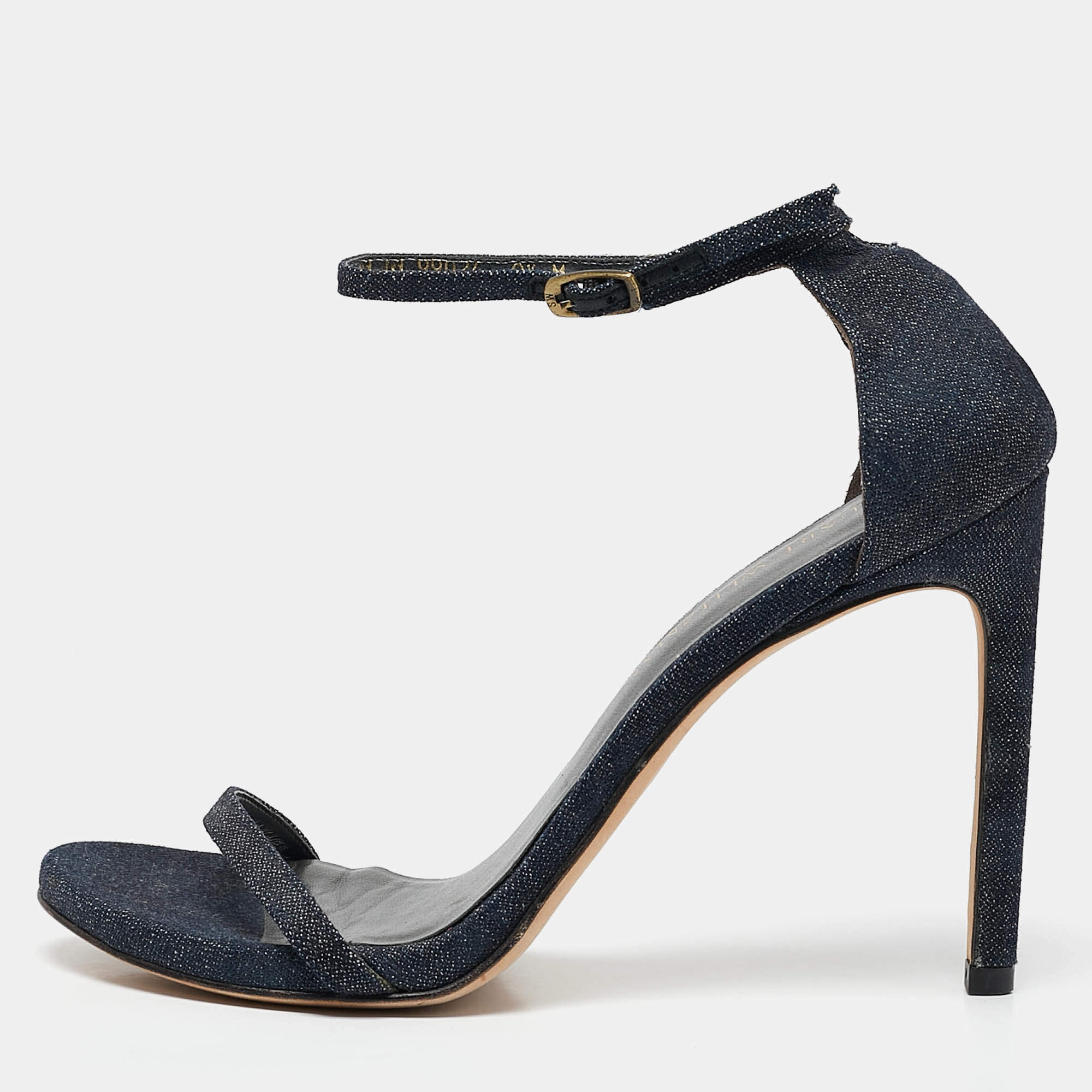 Stuart Weitzman Blue Denim Ankle Strap Sandals Size 40