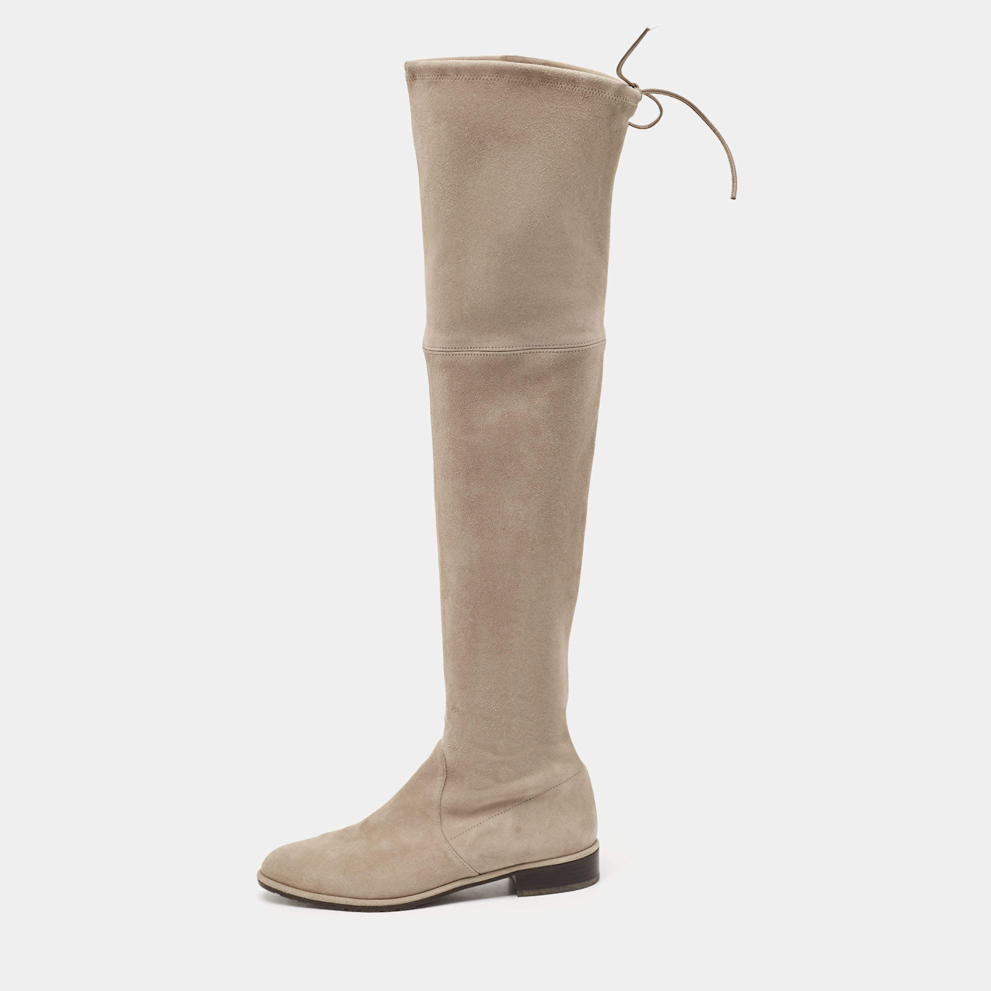 Stuart Weitzman Grey Suede Over The Knee Boots Size 38