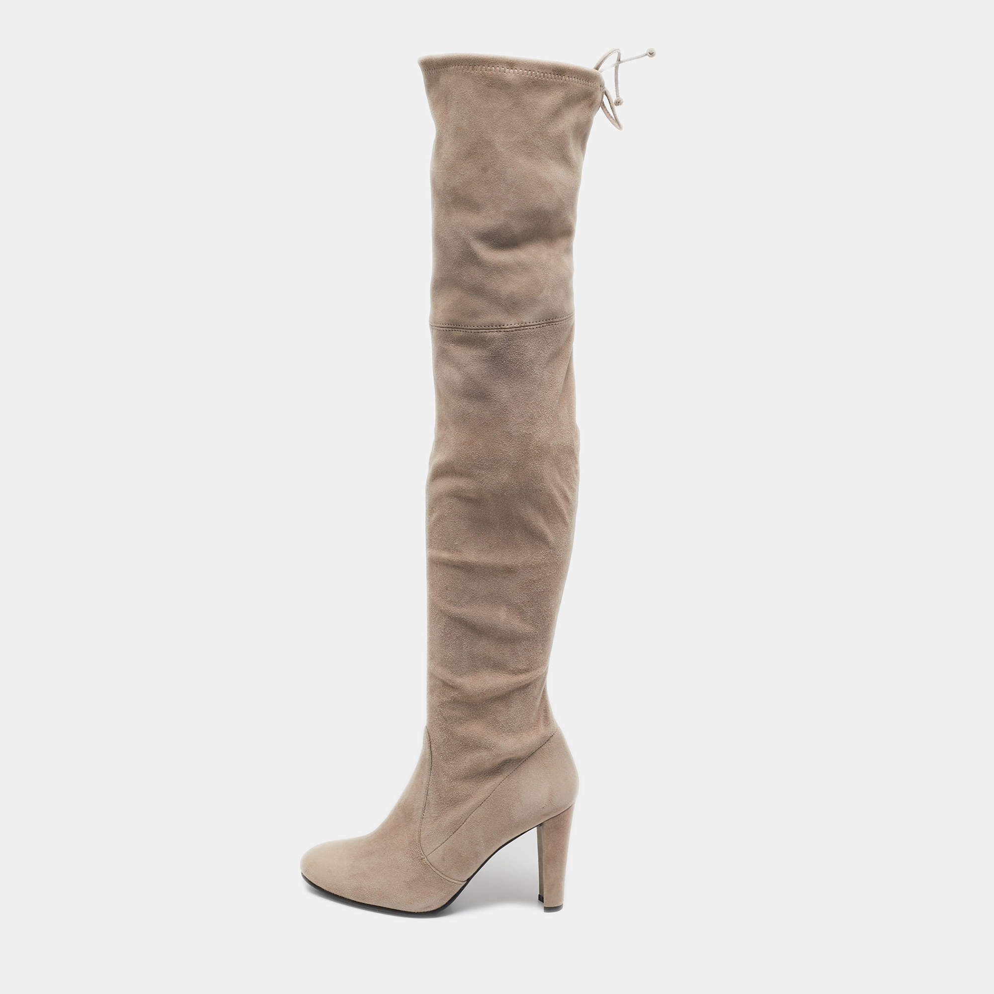 Stuart Weitzman Beige Suede Ledyland Over The Knee Boots Size 39