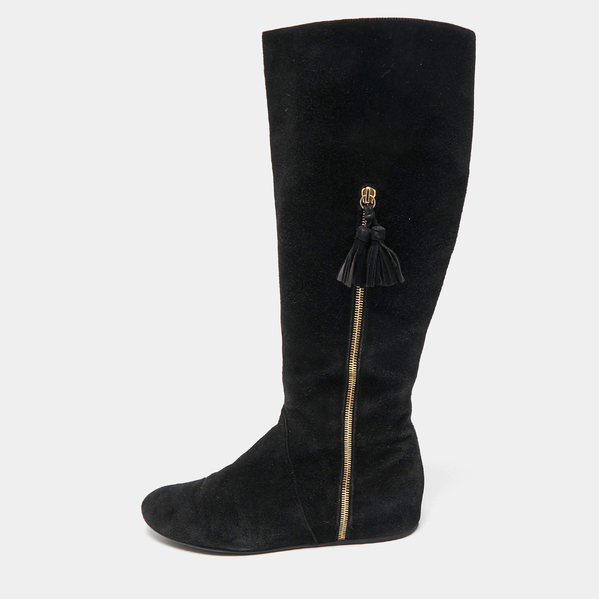 Stuart Weitzman Black Suede Knee Length Boots Size 39