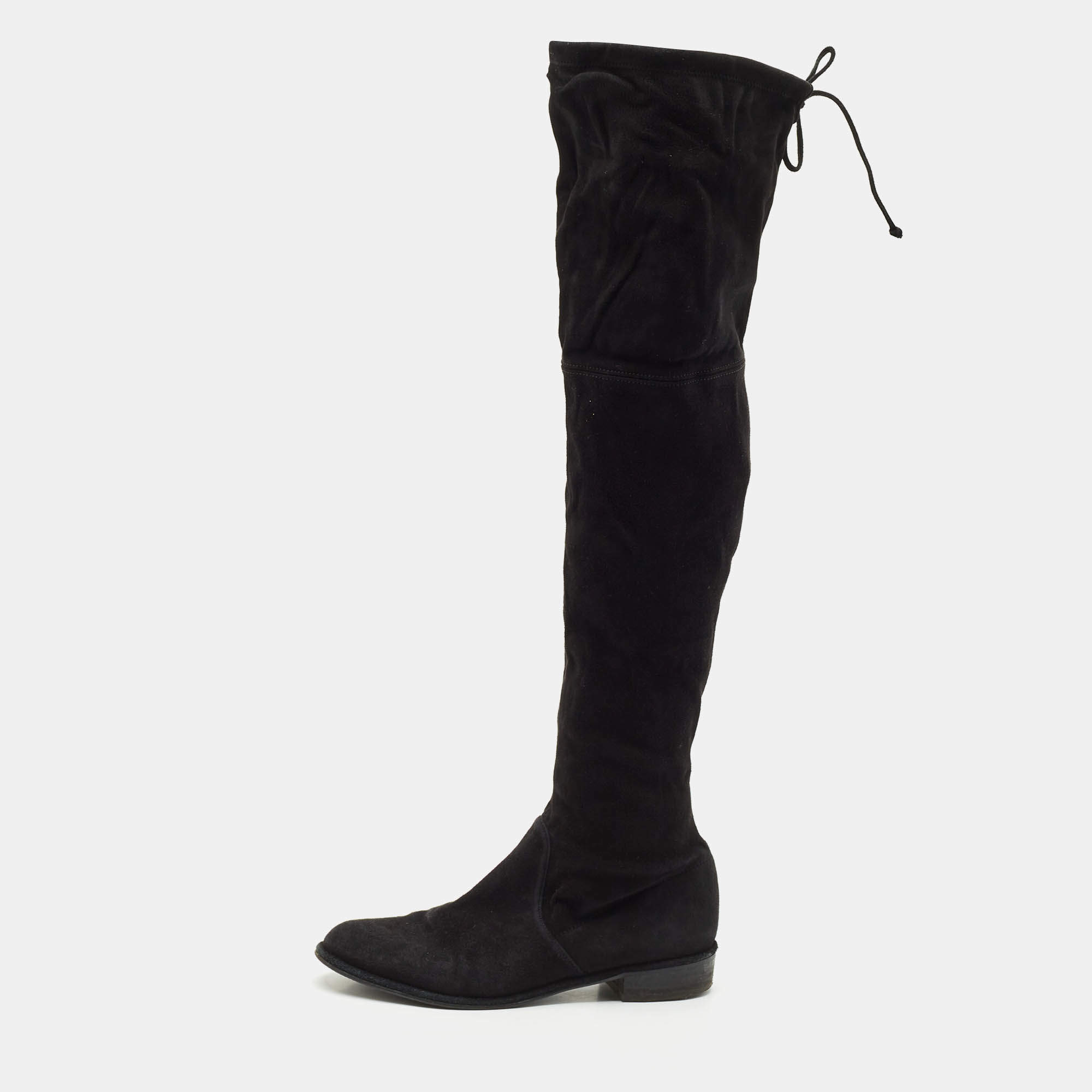 Stuart Weitzman Black Suede Highland Over The Knee Boots Size 37