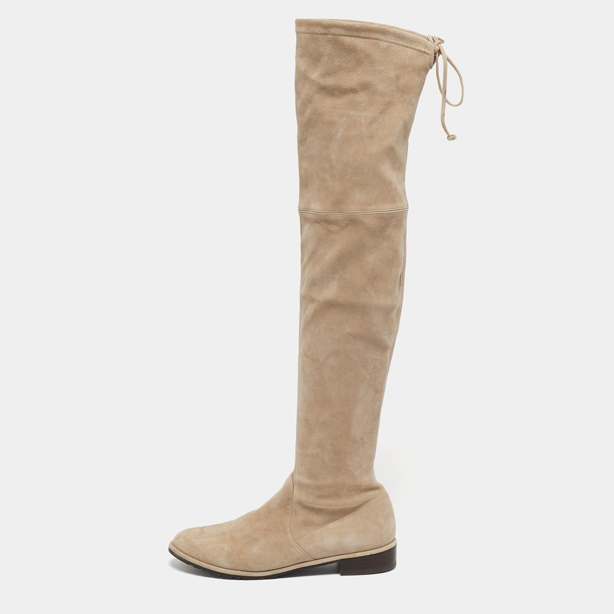 مملوكة مسبقًا Stuart Weitzman Lowland Size 39.5 Beige Suede Knee Length Boots