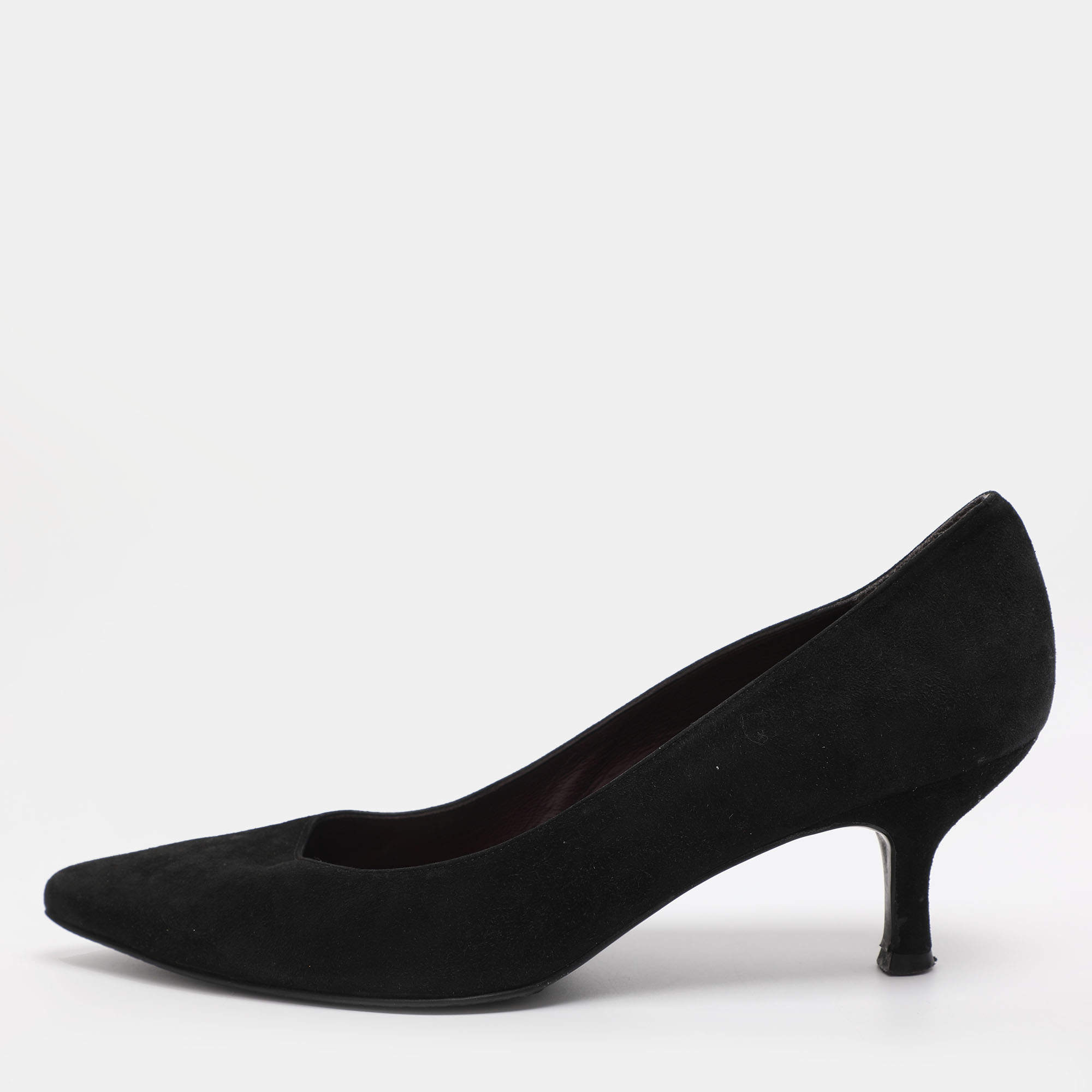 مملوكة مسبقًا Stuart Weitzman Size 39.5 Black Suede Pumps