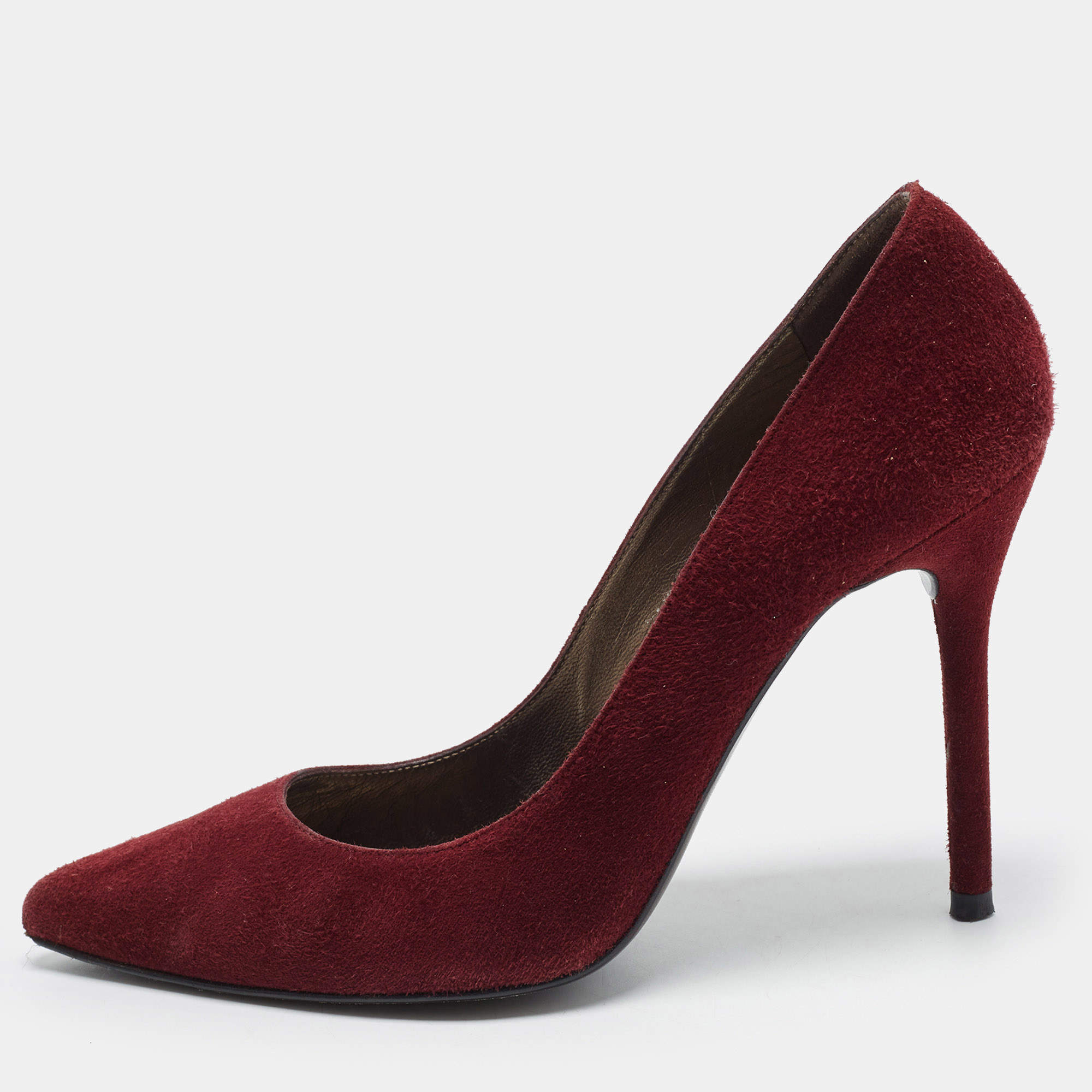 Pre Owned Stuart Weitzman Size 36 Burgundy Suede Pointed Toe Pumps