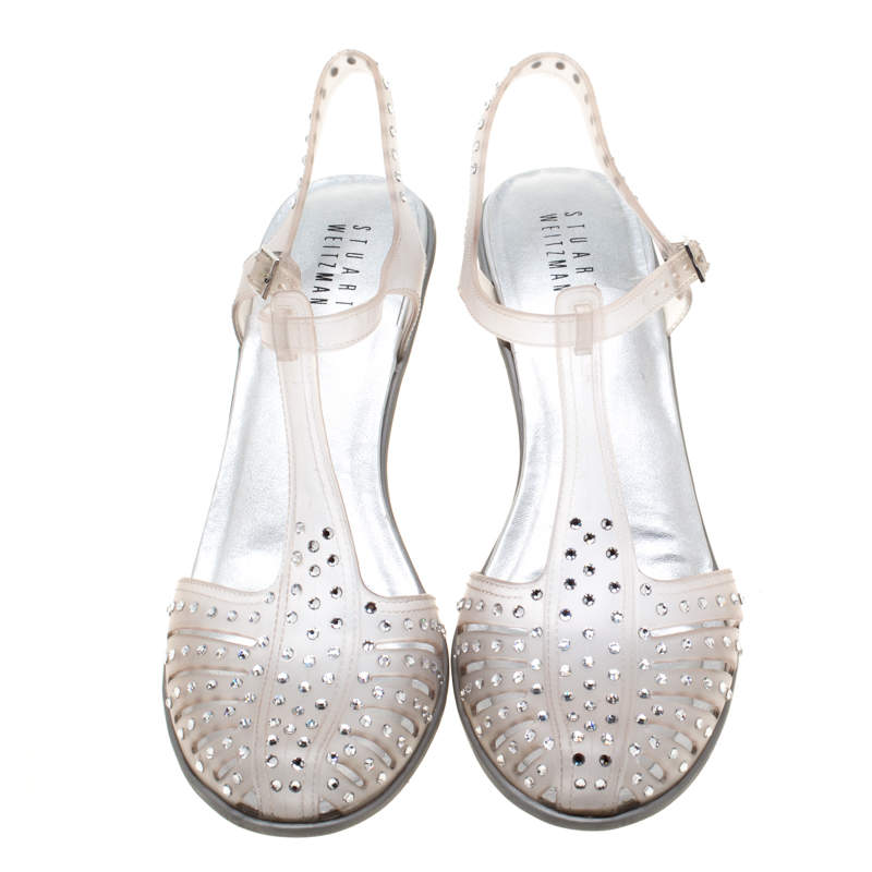 stuart weitzman crystal jelly sandals