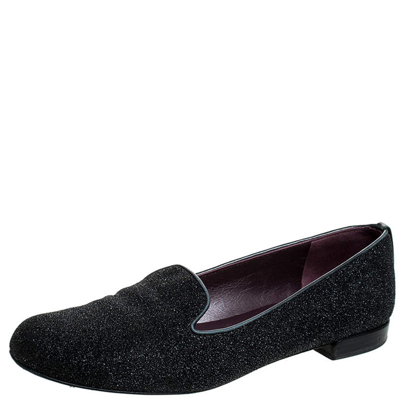 black glitter slippers