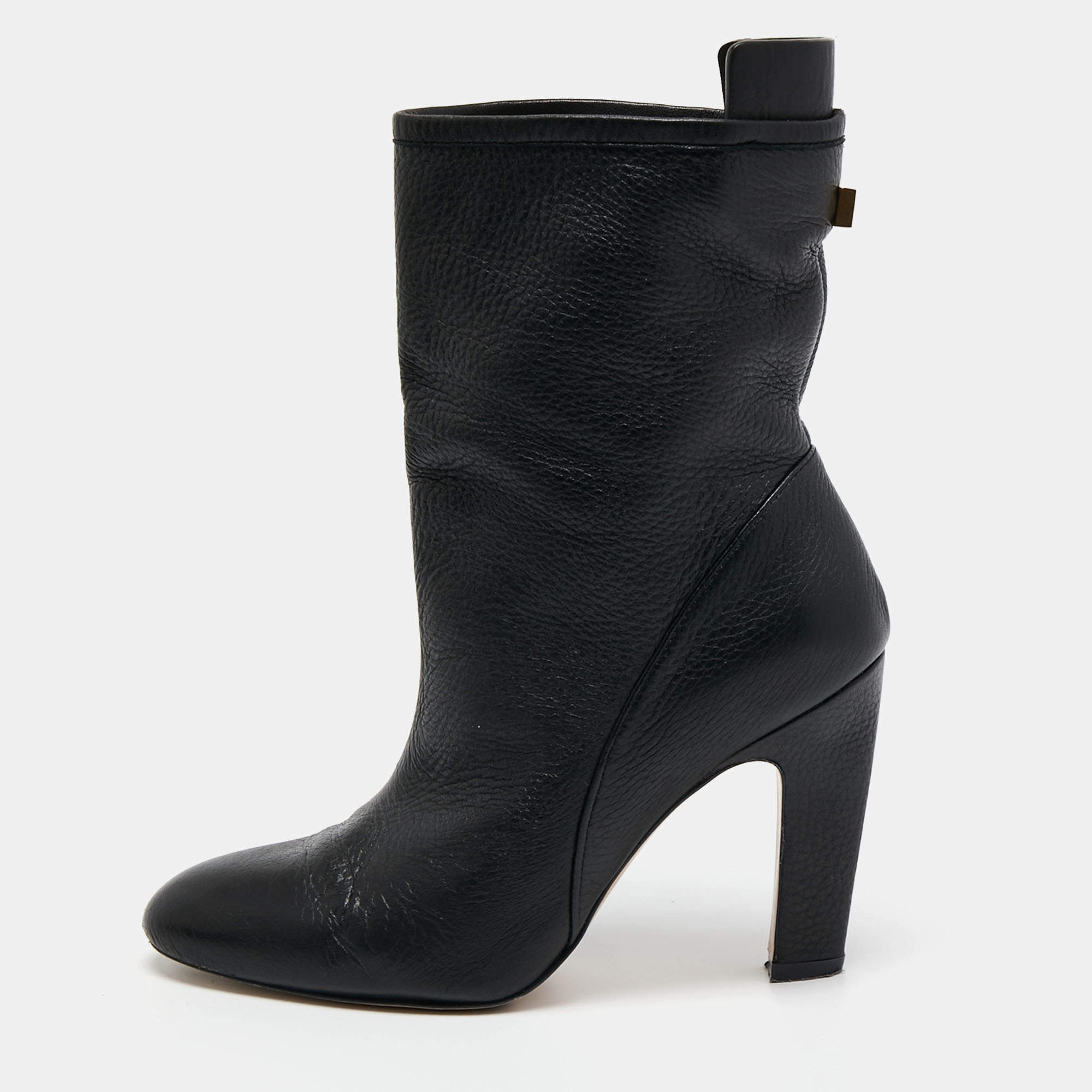 Stuart Weitzman Black Leather Ankle Length Boots Size 37.5