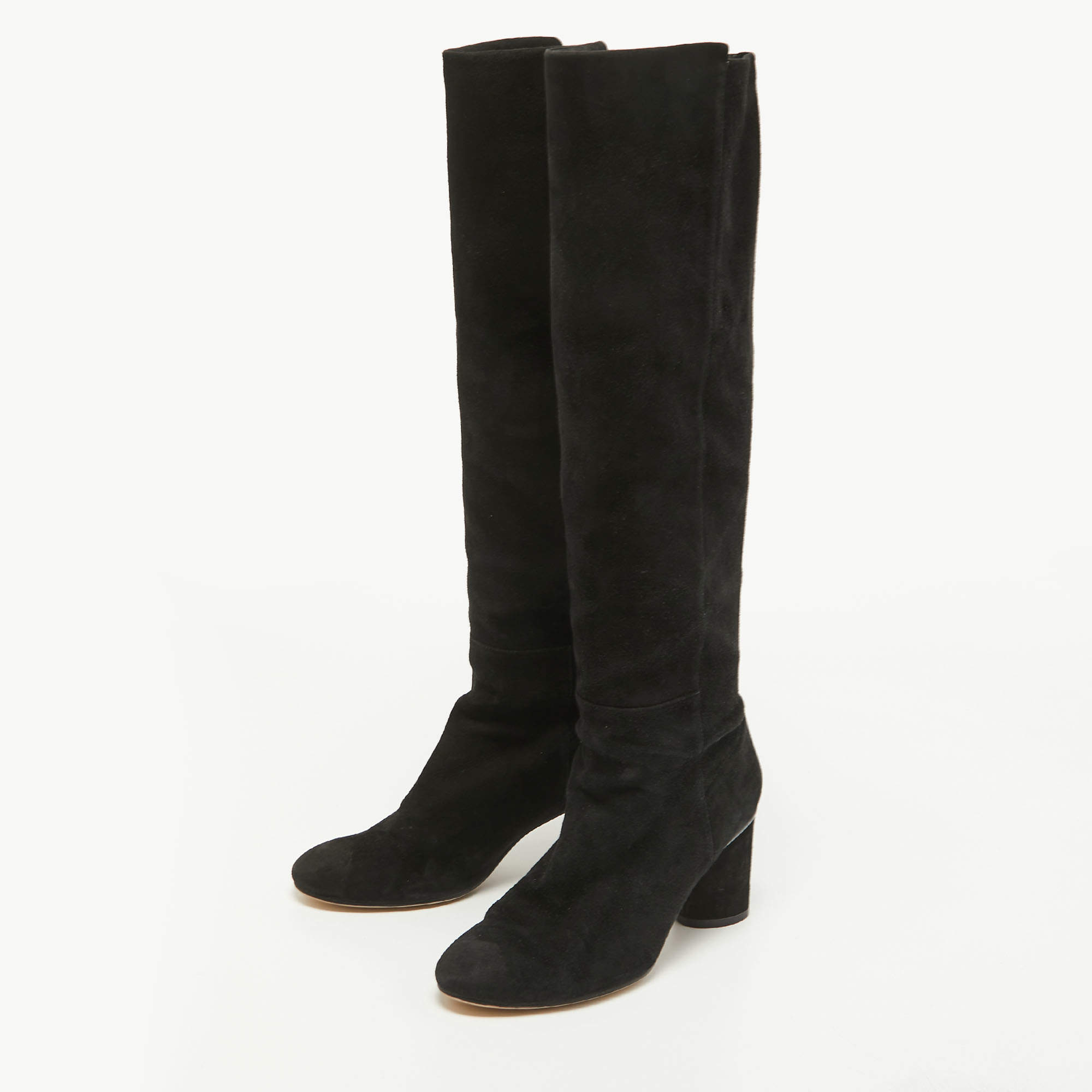 Stuart Weitzman Black Suede Knee Length Boots Size 37.5