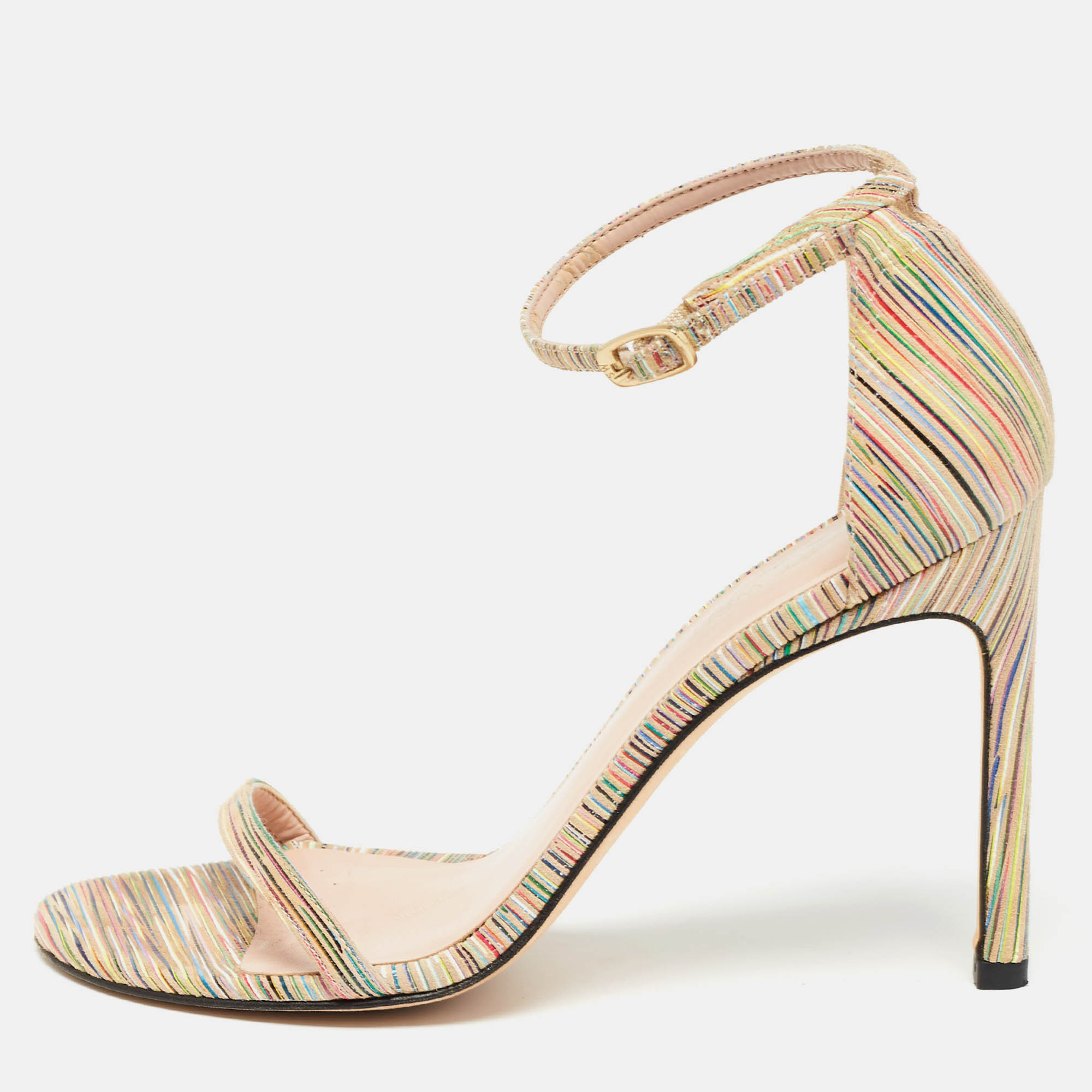 Stuart Weitzman Multicolor Suede Razzle Sandals Size 36.5