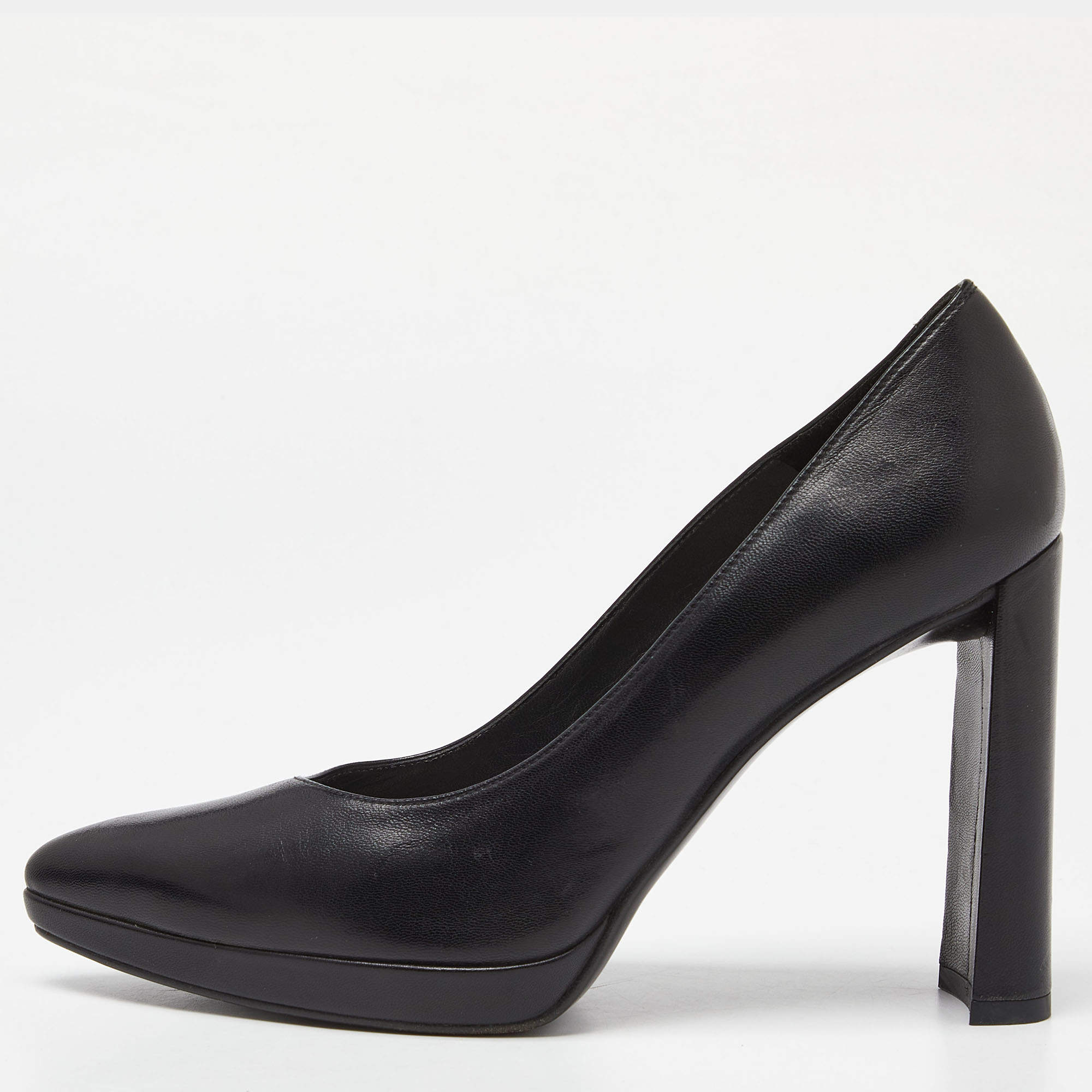 Stuart Weitzman Black Leather Platform Pumps Size 38.5