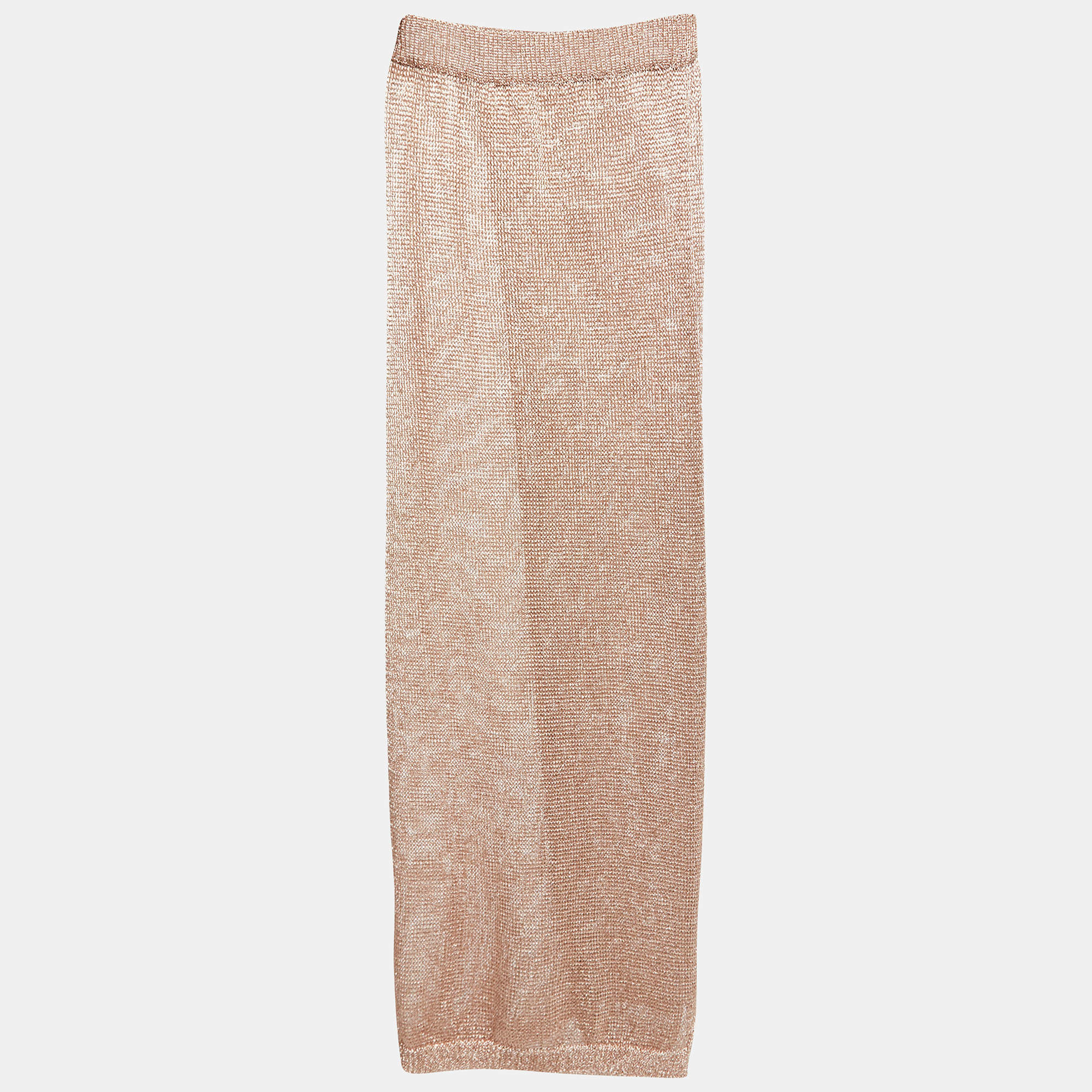 Superdown Metallic Crochet Knit Sheer Maxi Skirt M