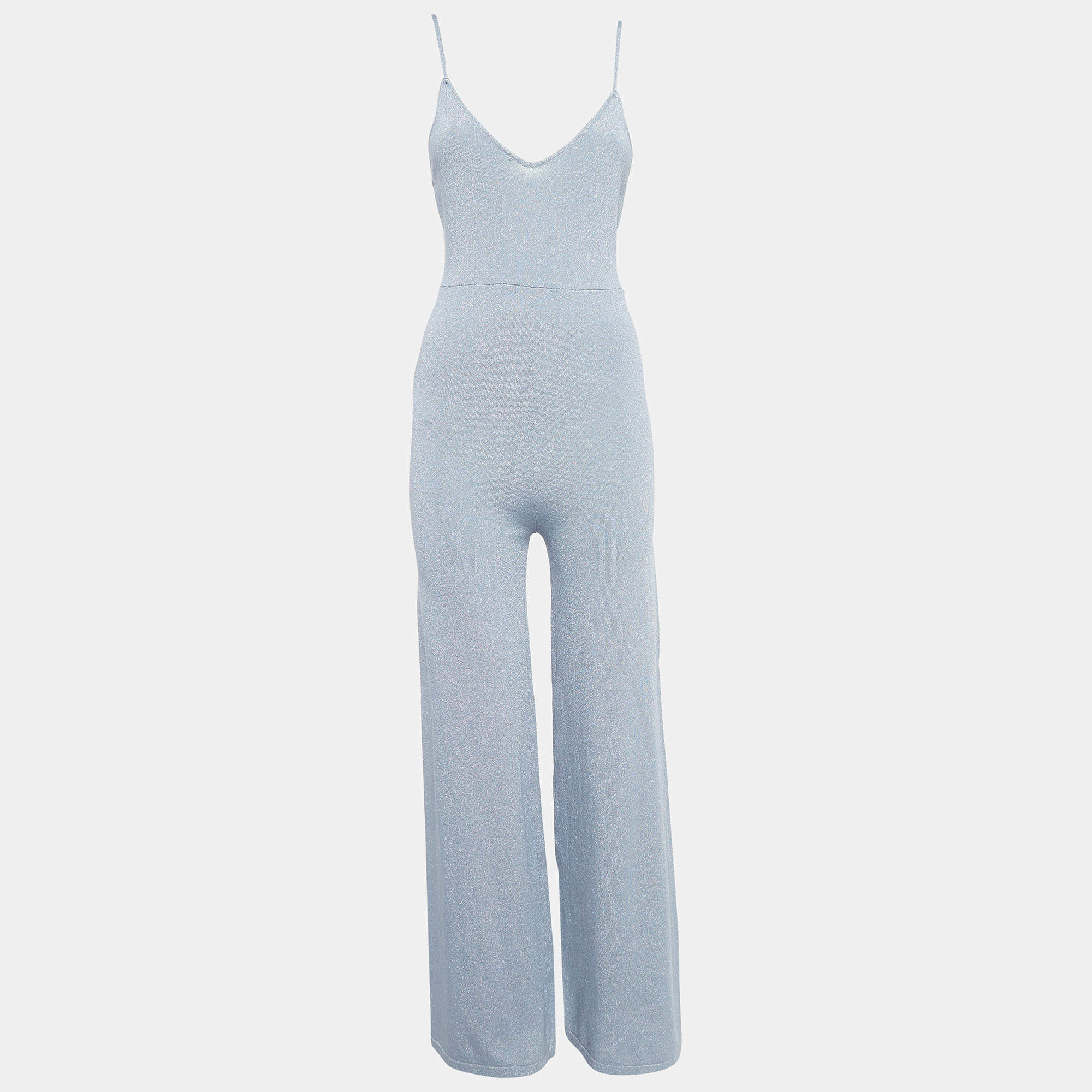 Superdown Grey Lurex Knit Strappy Jumpsuit M
