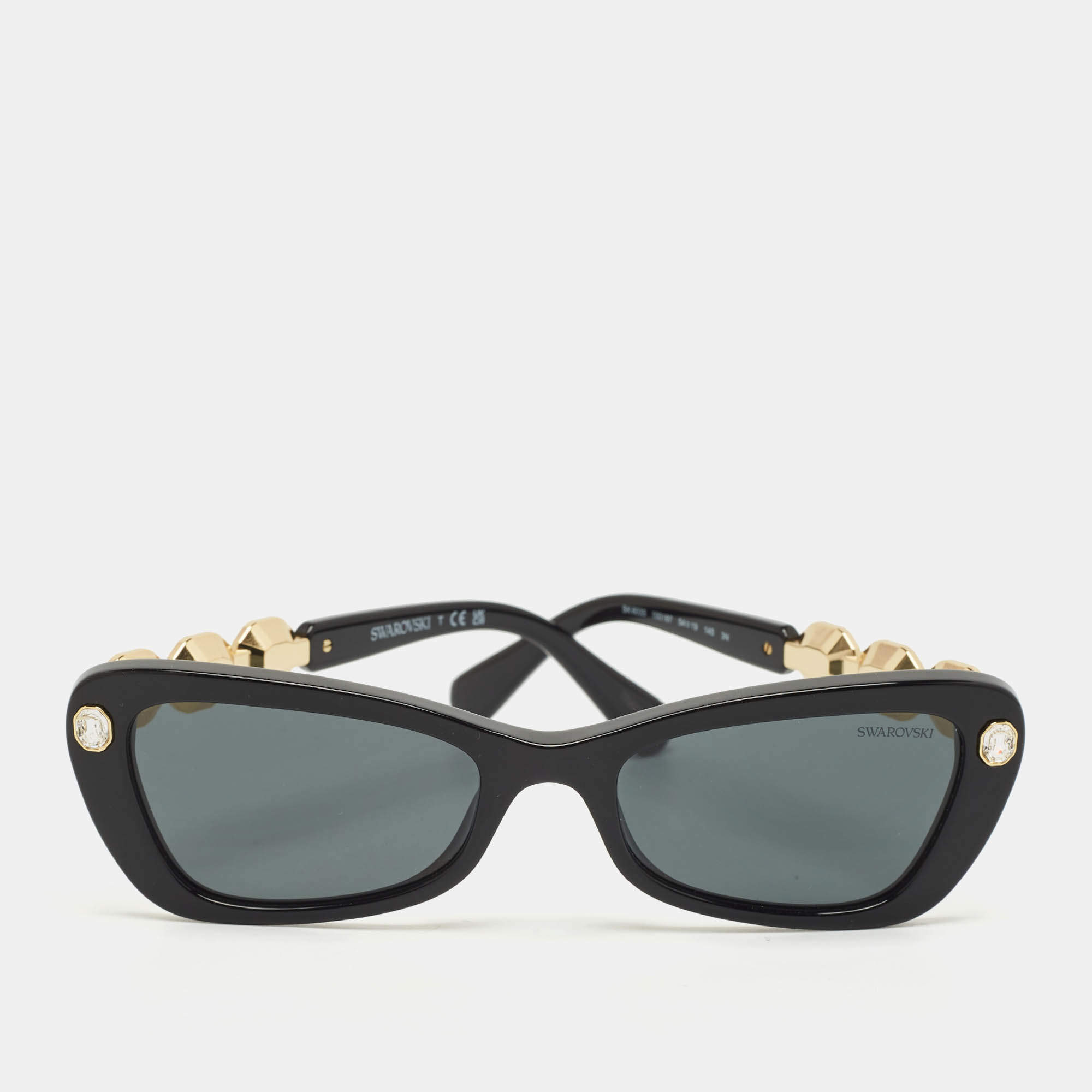 Pre Owned Swarovski Black SK6033 Crystals Butterfly Sunglasses