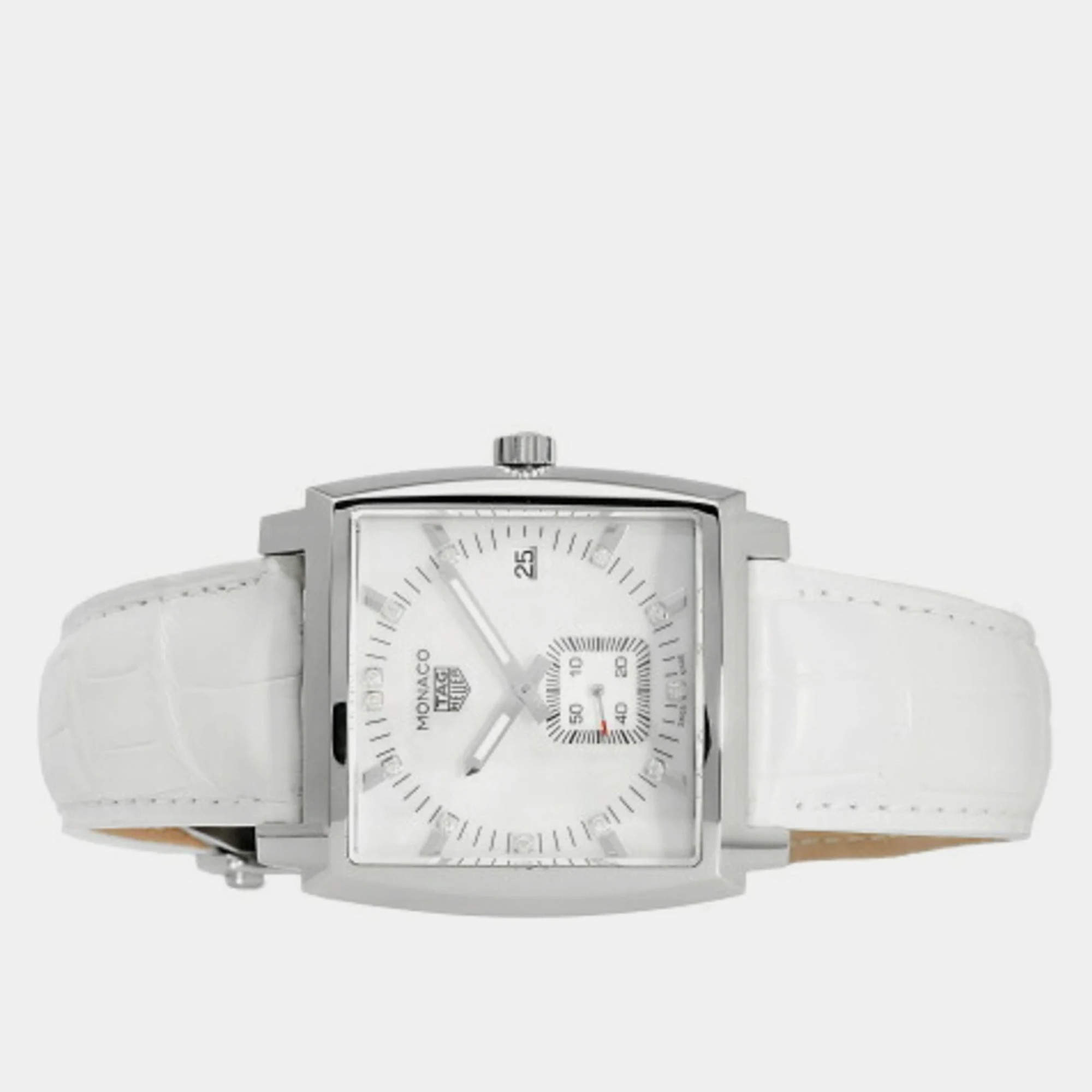 Tag Heuer White Diamond Stainless Steel Monaco WAW131B.FC6247