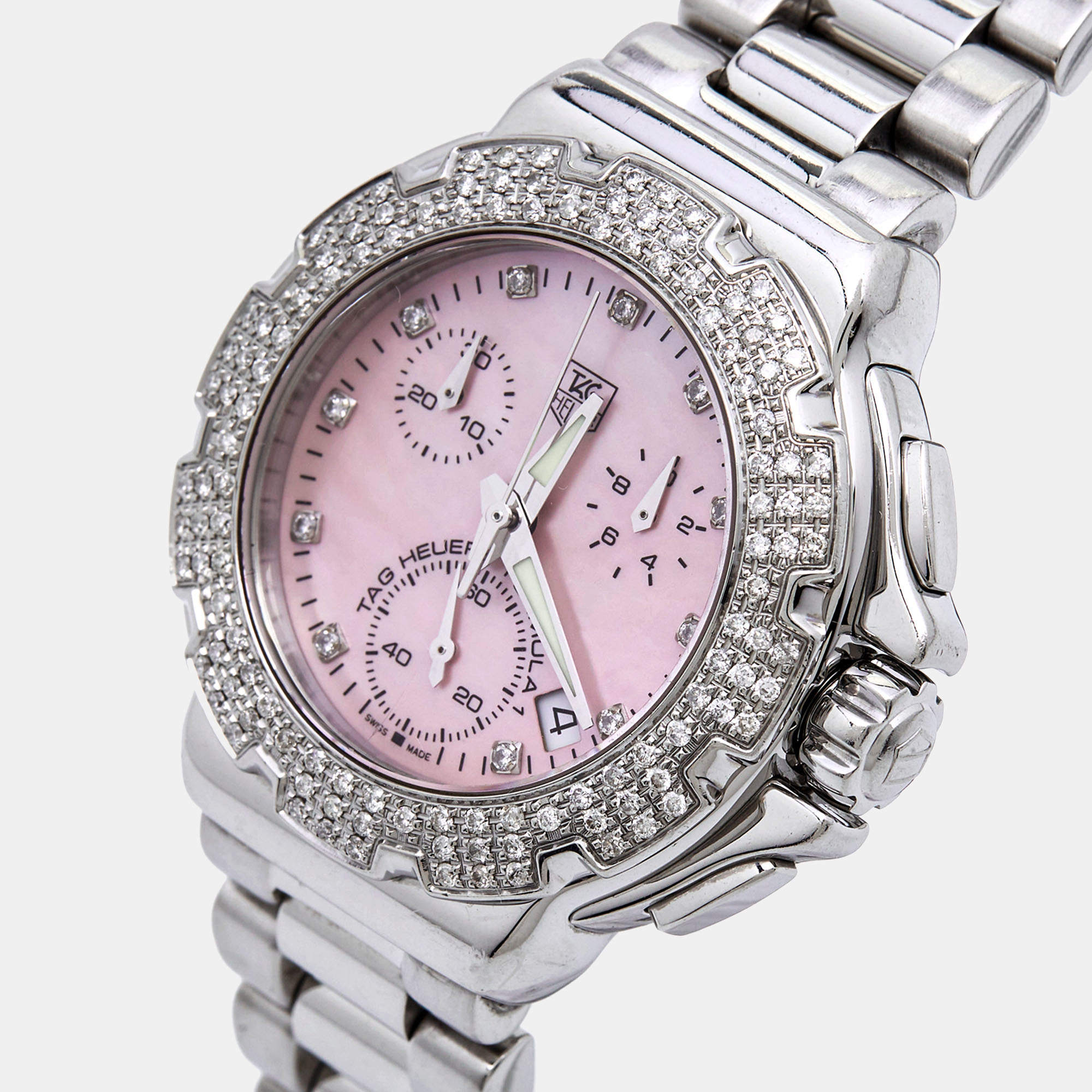 Tag heuer pink diamond watch hot sale
