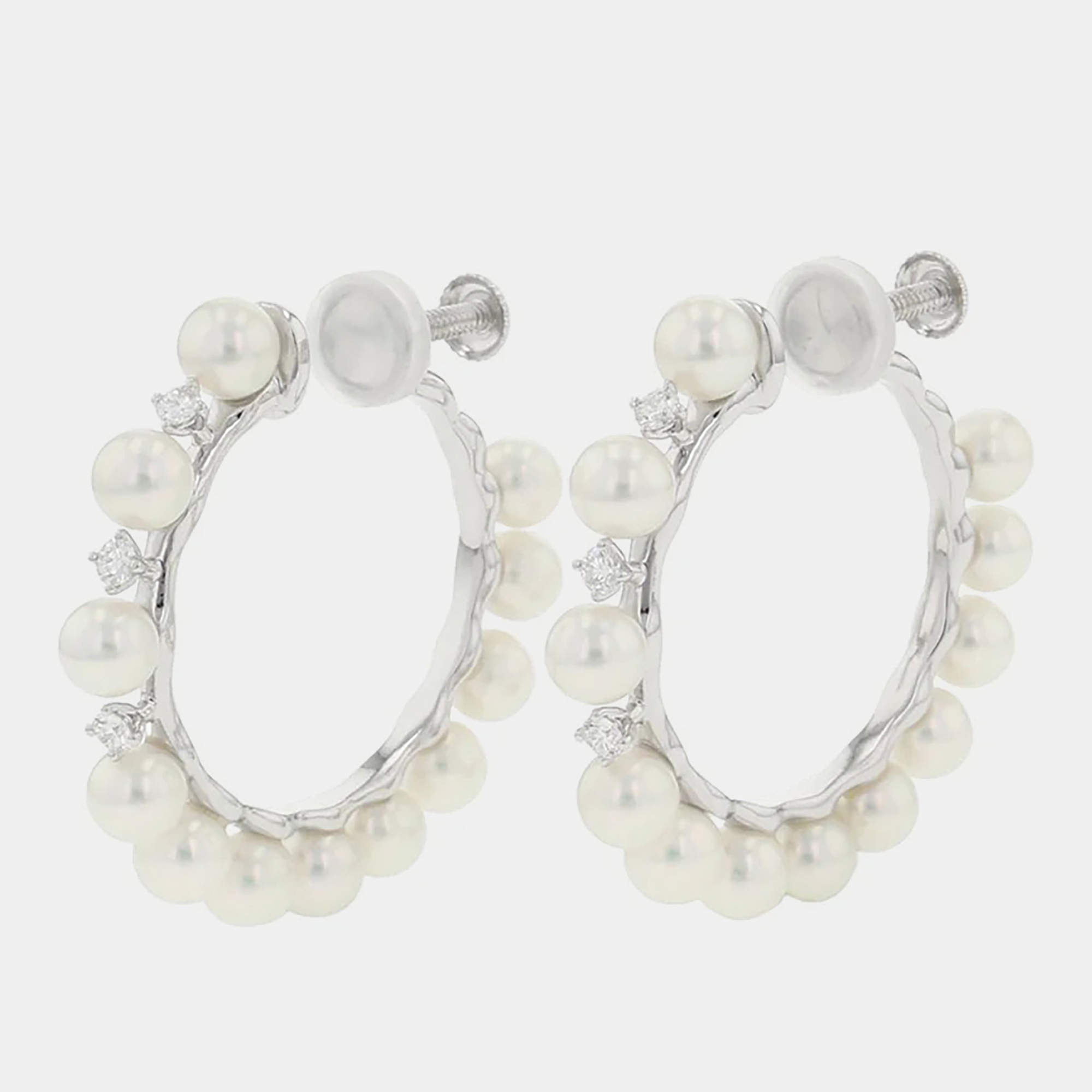 مملوكة مسبقًا Tasaki Pearl 18K White Gold Earrings