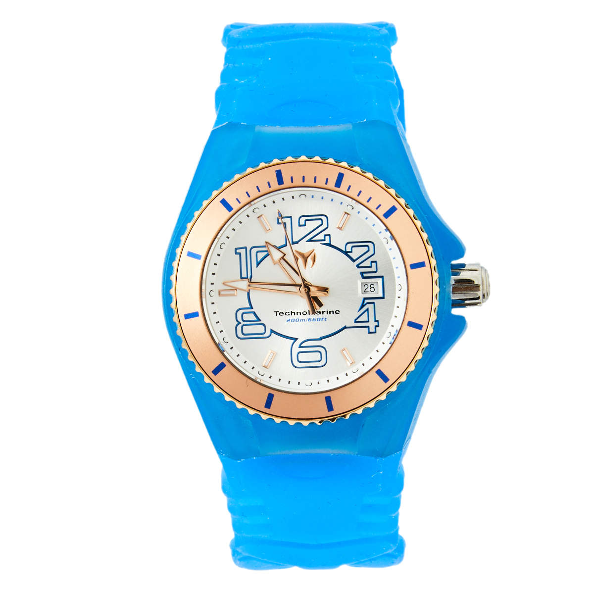 TechnoMarine Silver Rose Gold Plated Stainless Steel Rubber Cruise JellyFish TM-115135 Women's Wristwatch 34 mm