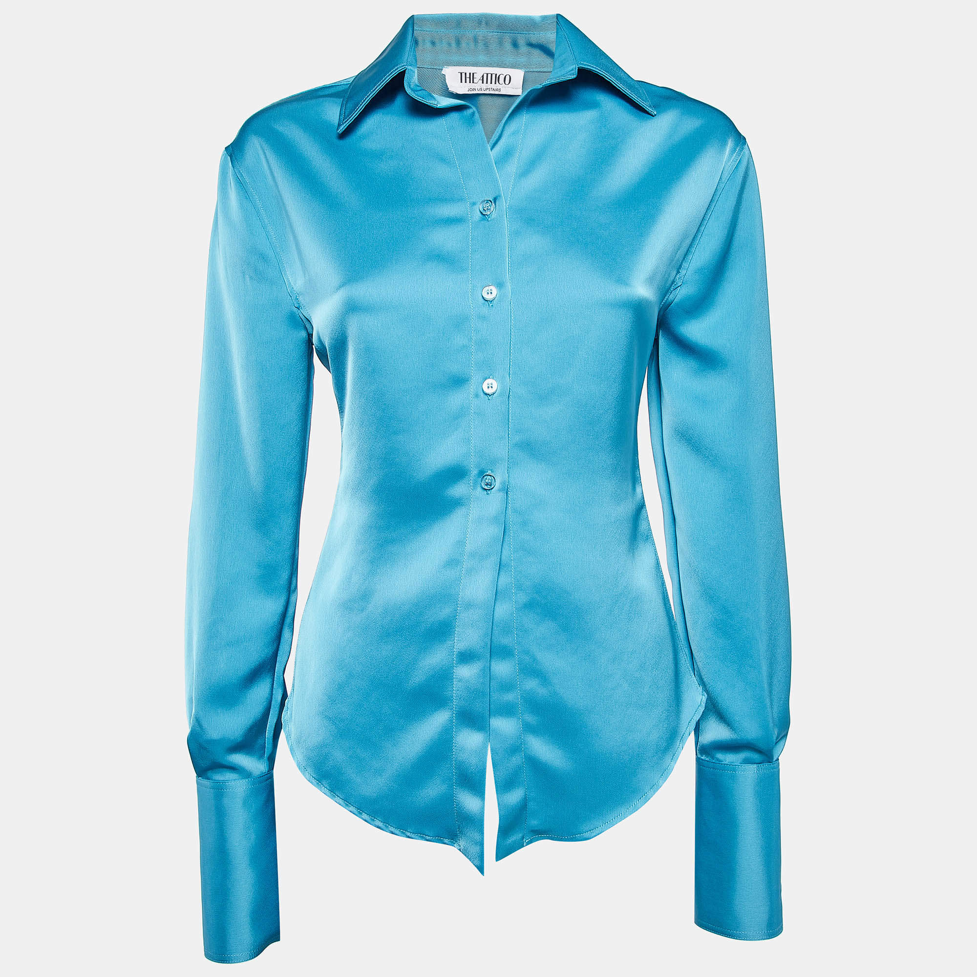 Pre Owned The Attico Blue Buttoned Front Shirt S