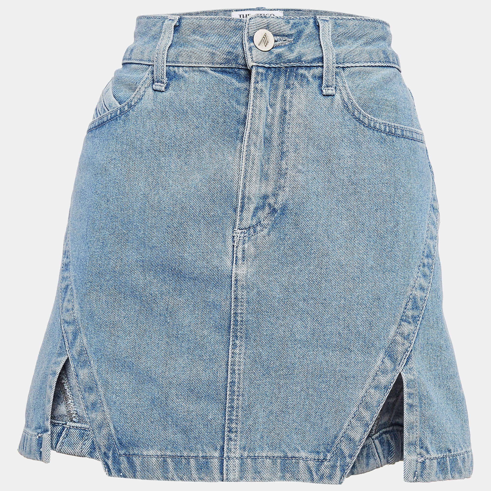 Pre Owned The Attico Blue Lula Denim Mini Skirt S