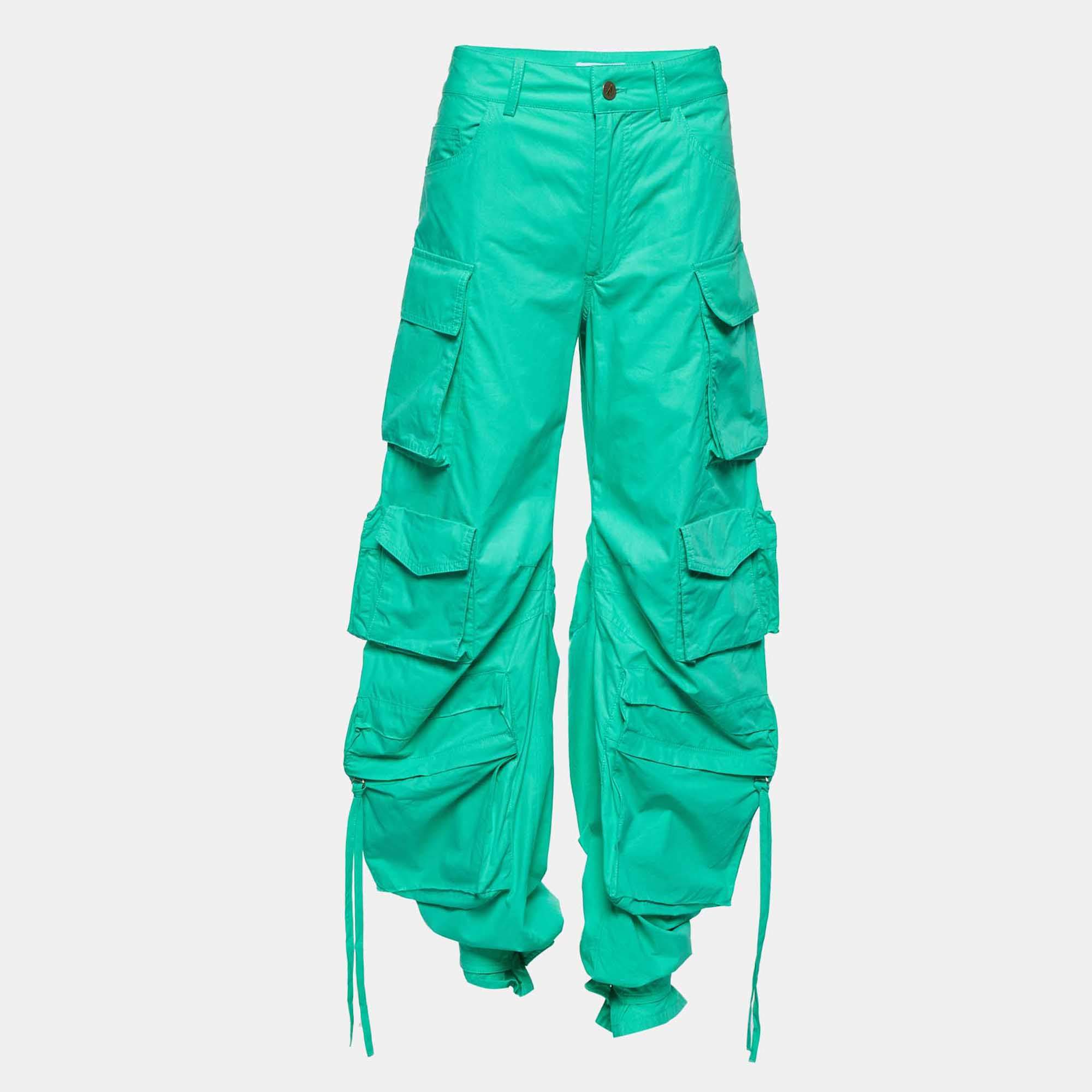 Pre Owned The Attico Green Cotton Cargo Pants S