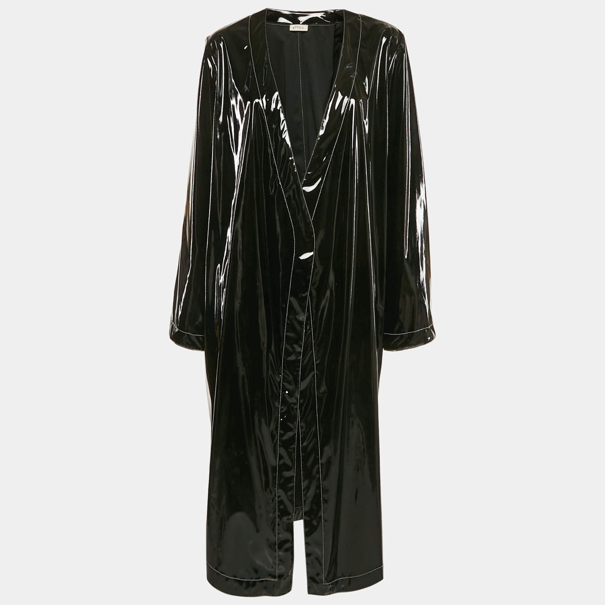 The Attico Black Synthetic Open Front Dress S