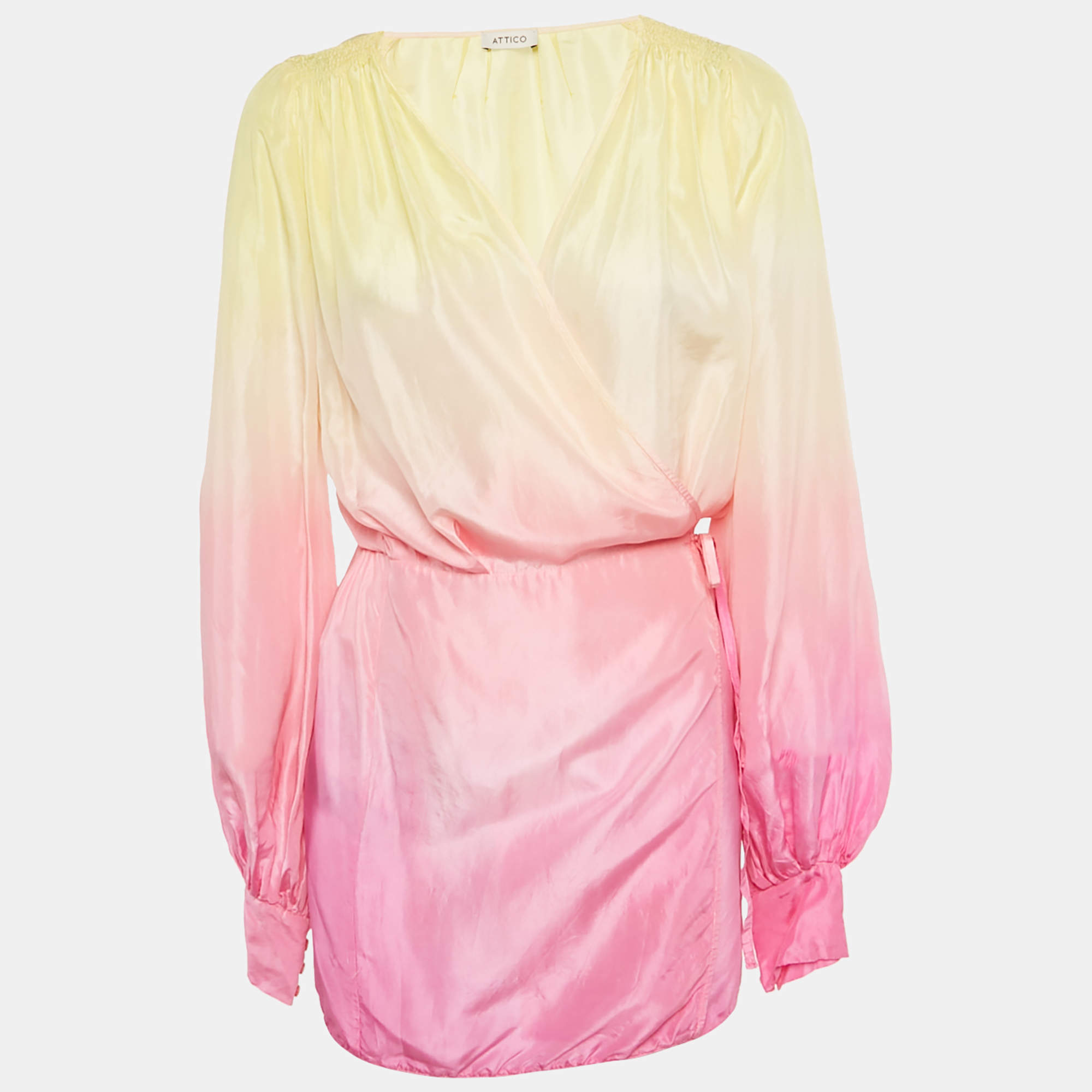 Pre Owned The Attico Multicolor Ombre Wrap Around Mini Dress S