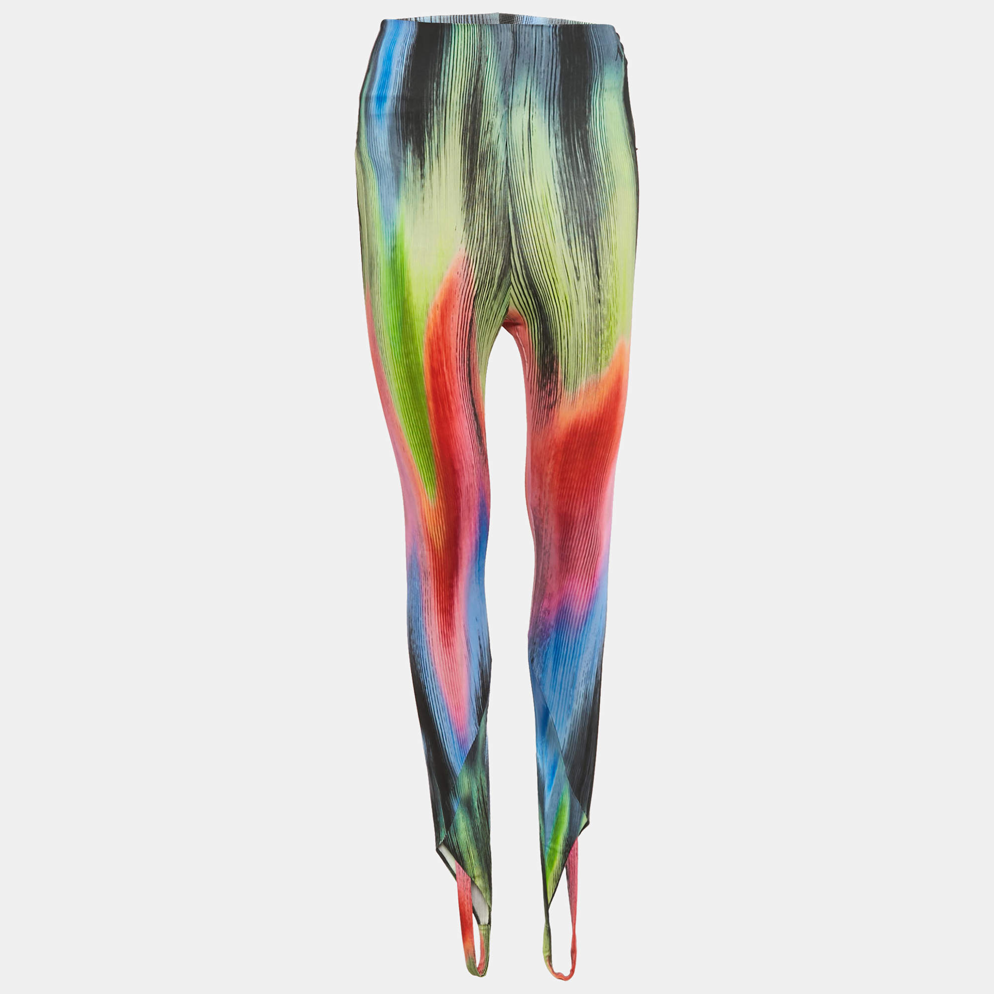Pre Owned The Attico Multicolor Jersey Jamie High-Rise Stirrup Leggings S