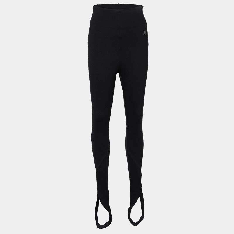 Pre Owned The Attico Black Cotton Jamie Stirrup Leggings S