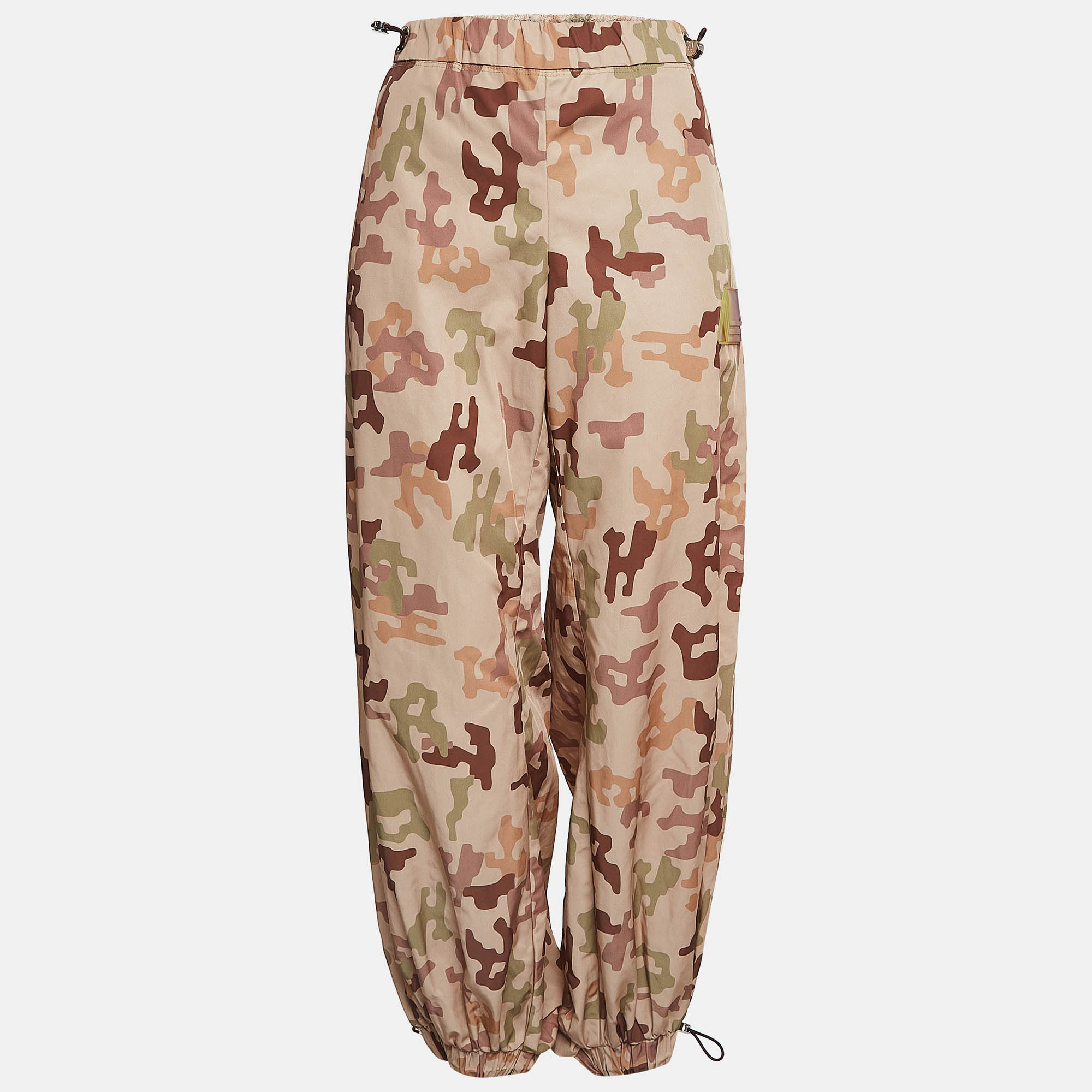 Pre Owned The Attico Brown Elon Camouflage Print Synthetic Sweatpants M