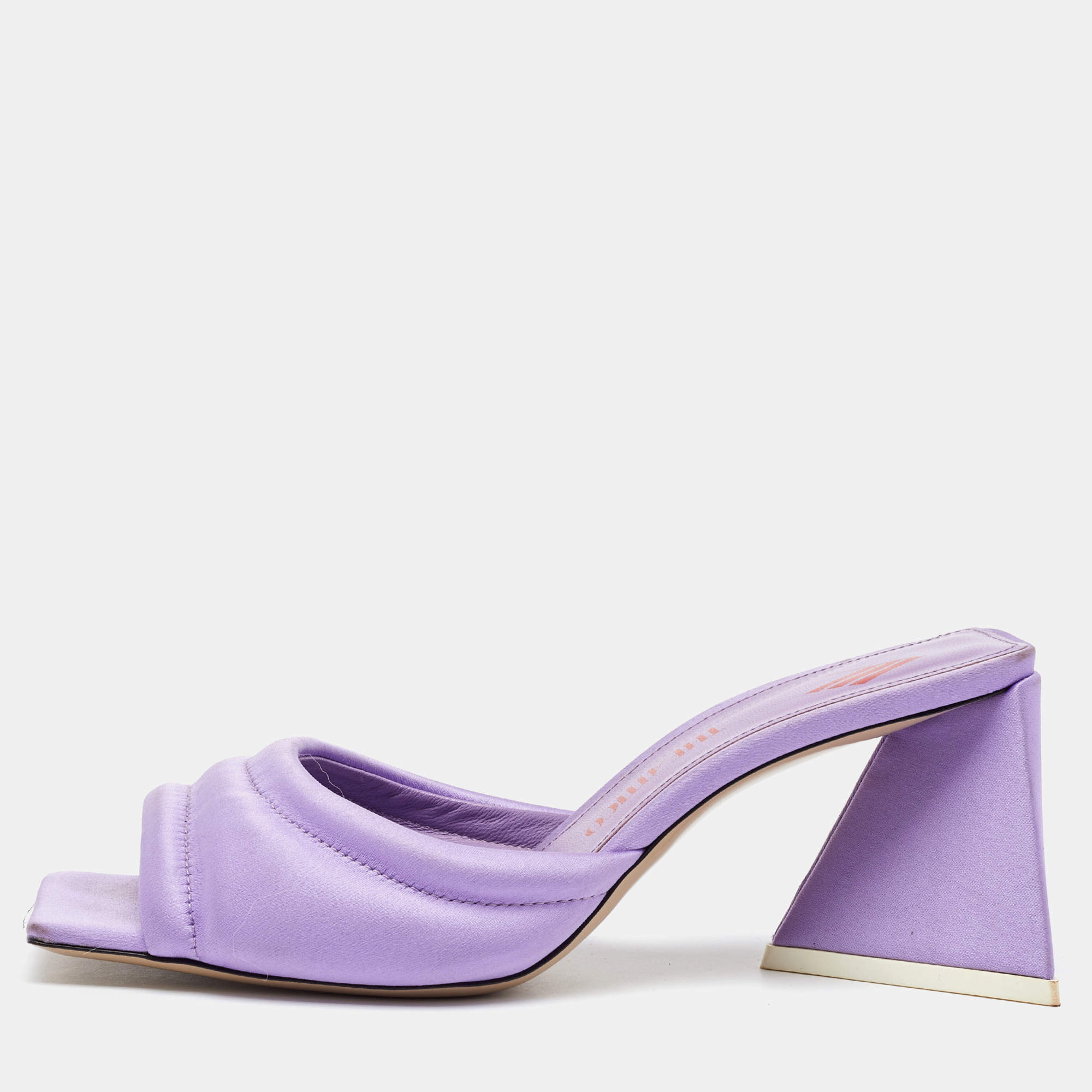 The Attico Light Purple Satin Devon Slide Sandals Size 38